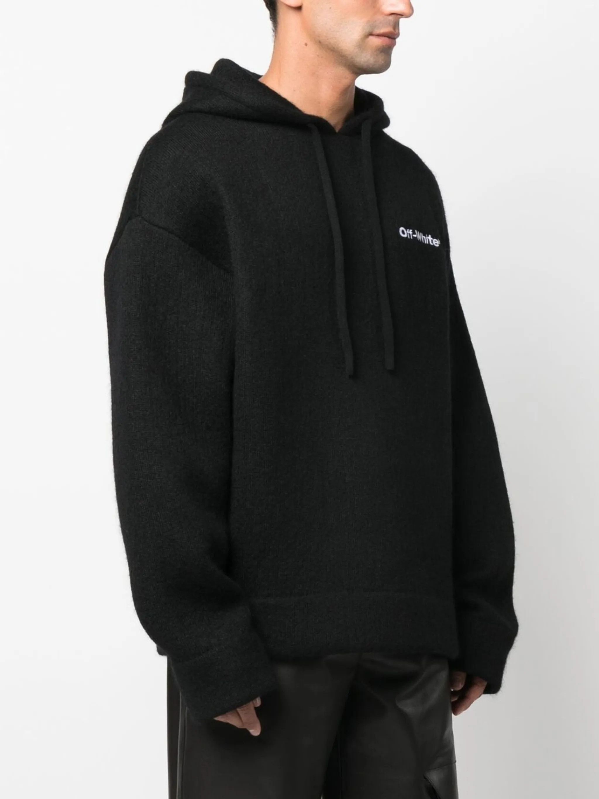 Off-White o1y0325 Logo Hooded Sweater in Black Size US XS / EU 42 / 0 - 3 Thumbnail