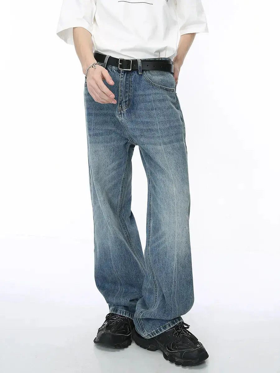 Japanese Brand Retro ink white loose straight leg denim shorts Size US 32 / EU 48 - 6 Thumbnail