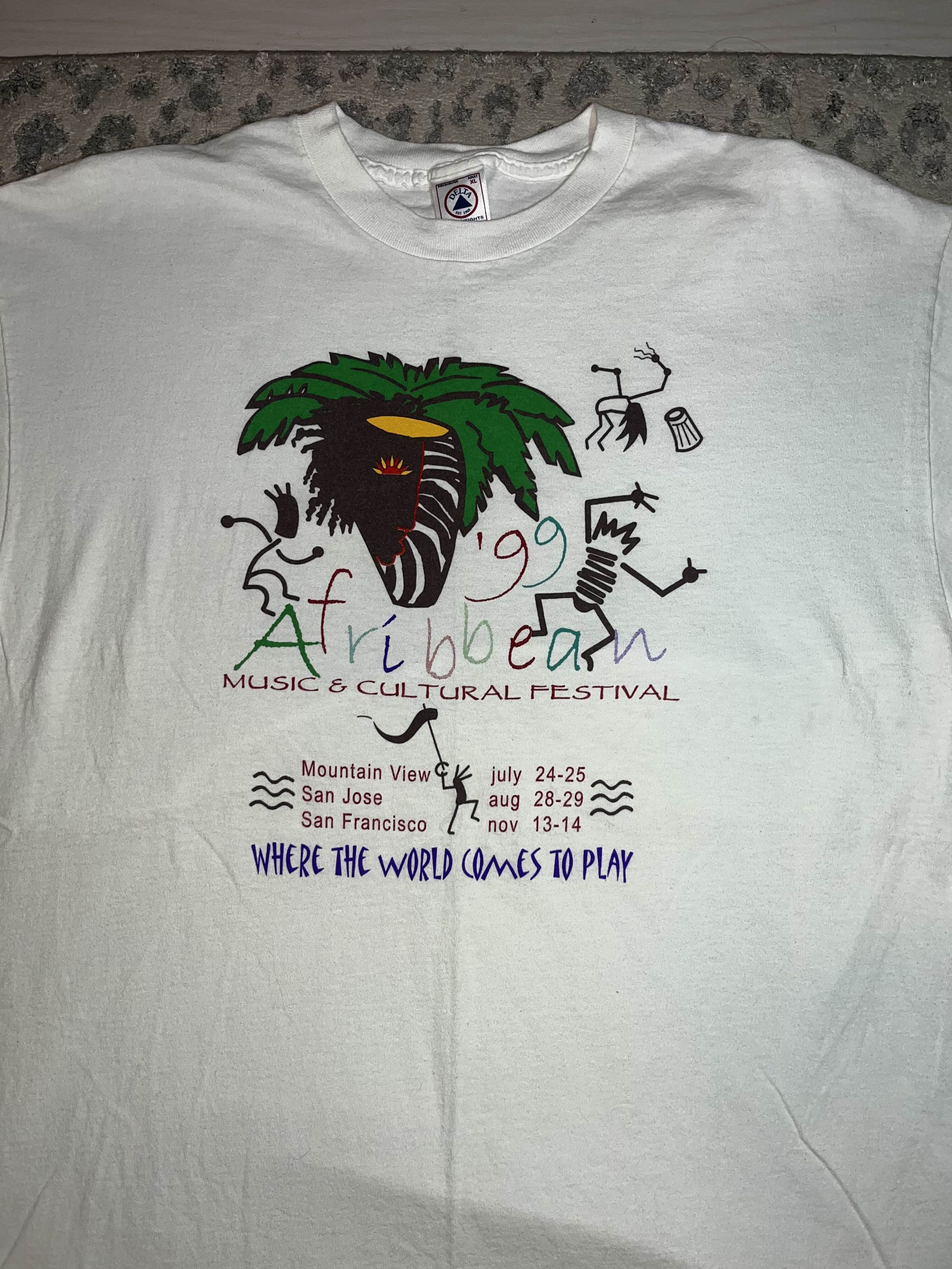 Band Tees × Vintage 90's Afribbean Music & Cultural Festival Graphic Tee Size US XL / EU 56 / 4 - 2 Thumbnail