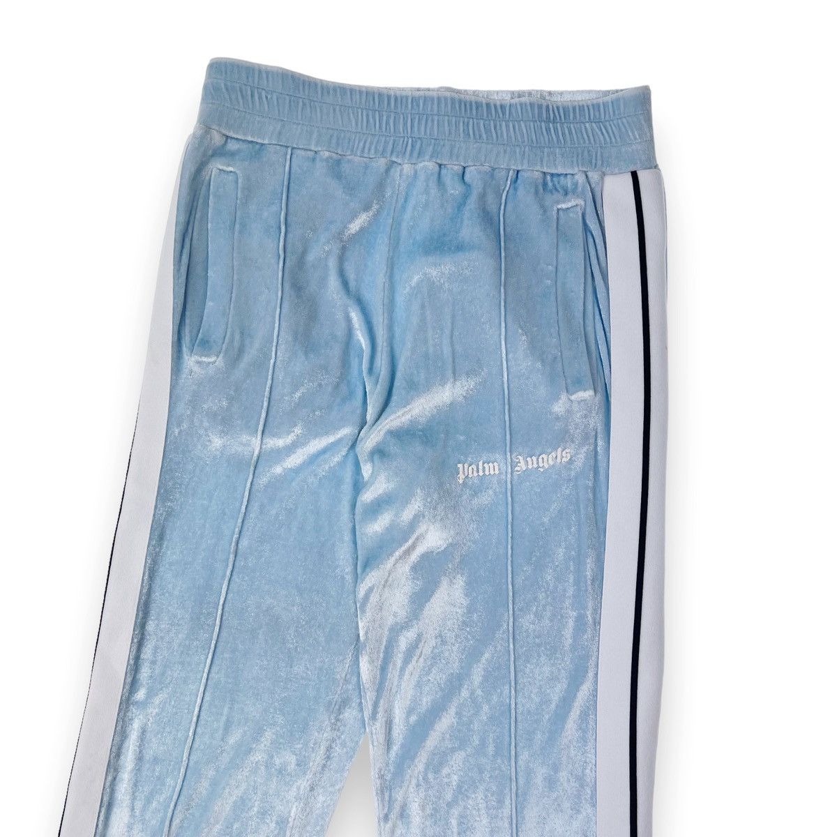 image of Palm Angels Women’S Blue Velour Sweatpants, Women's (Size 30)