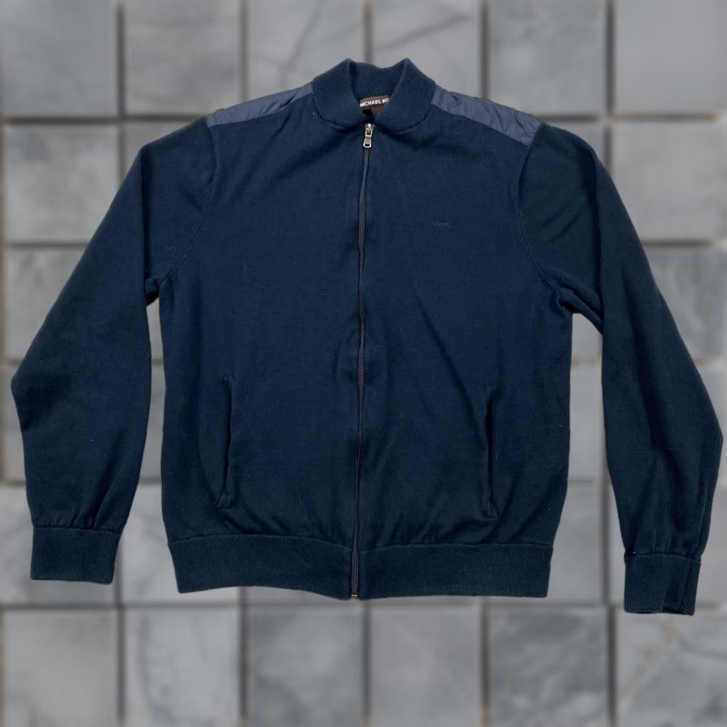 Michael Kors Michael Kors Sweater Mens XL Blue Full Zip Pockets Embroidered Logo Zipper Size US XL / EU 56 / 4 - 1 Thumbnail
