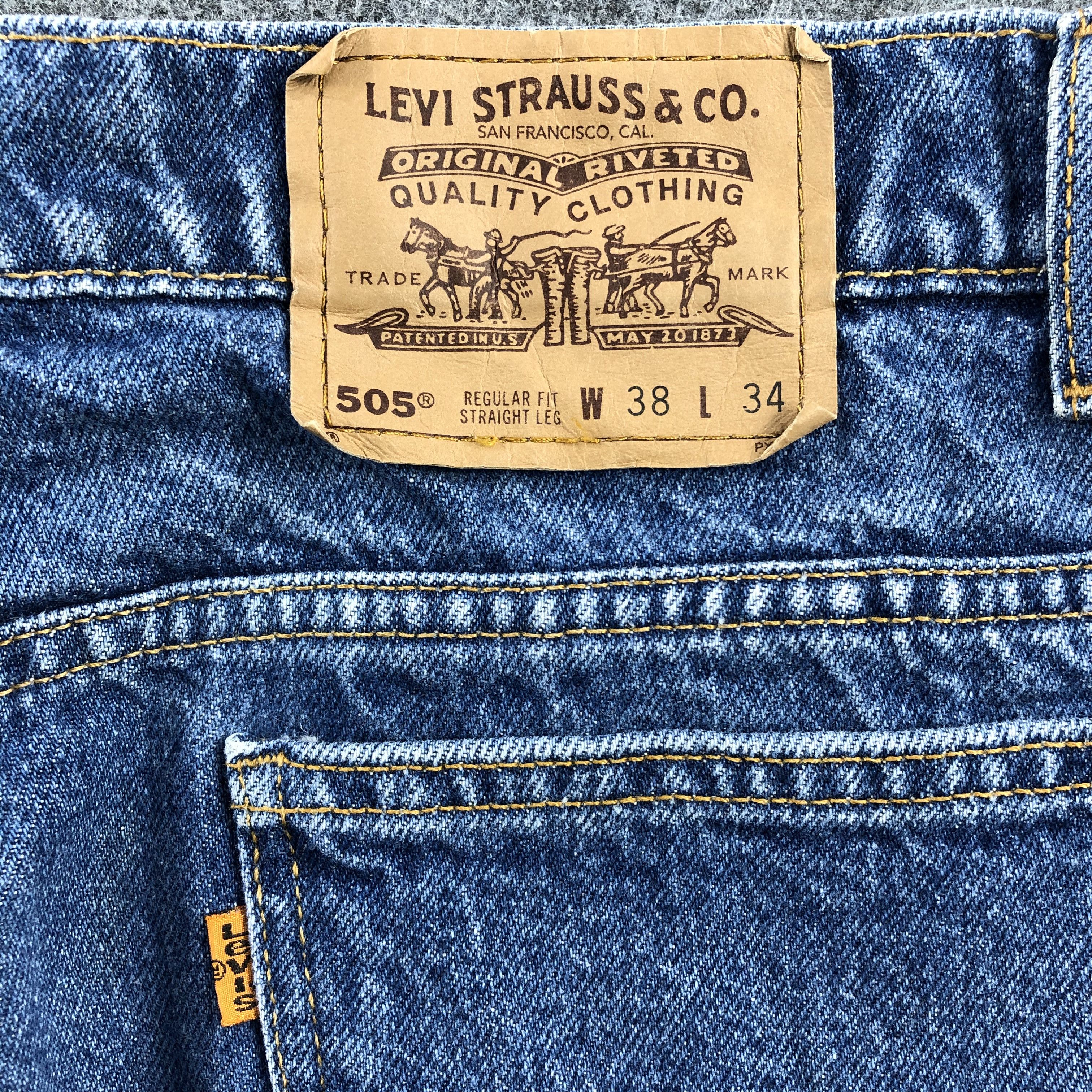 Levi's × Vintage 90s Vintage Levis 505 Orange Tab Jeans-JM1110A Size US 36 / EU 52 - 5 Thumbnail