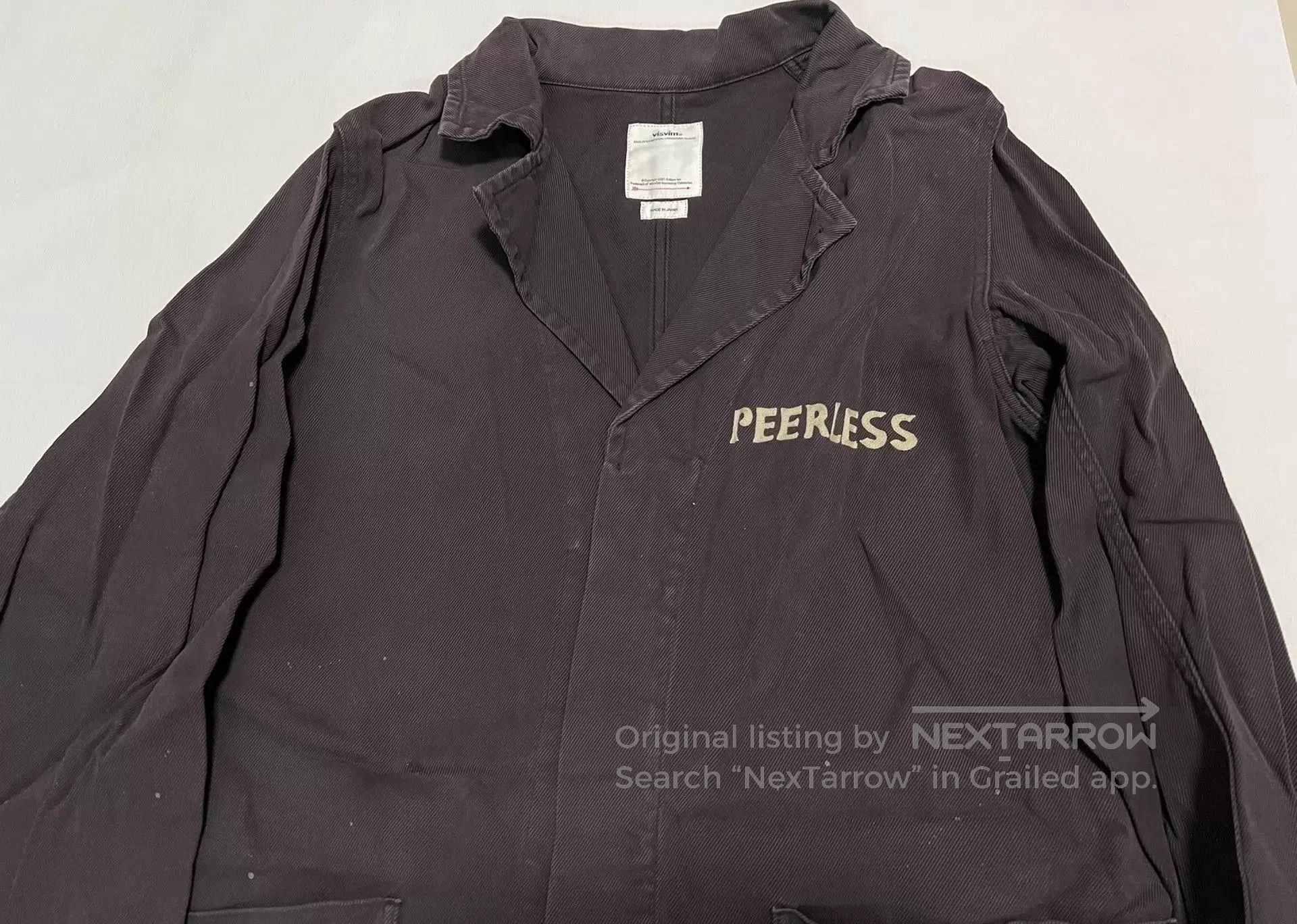 Visvim Black Long Coat with 'PEERESS' Embroidered Detail. Size US M / EU 48-50 / 2 - 2 Thumbnail