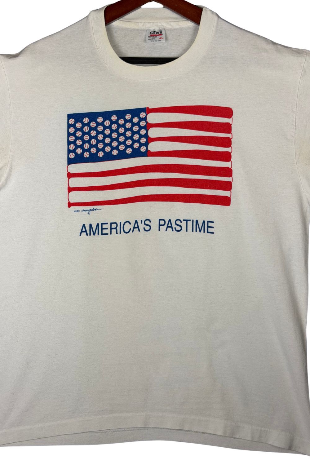 Anvil Vintage 1988 America’s Pastime Baseball USA Graphic Tee XL Size US XL / EU 56 / 4 - 5 Thumbnail