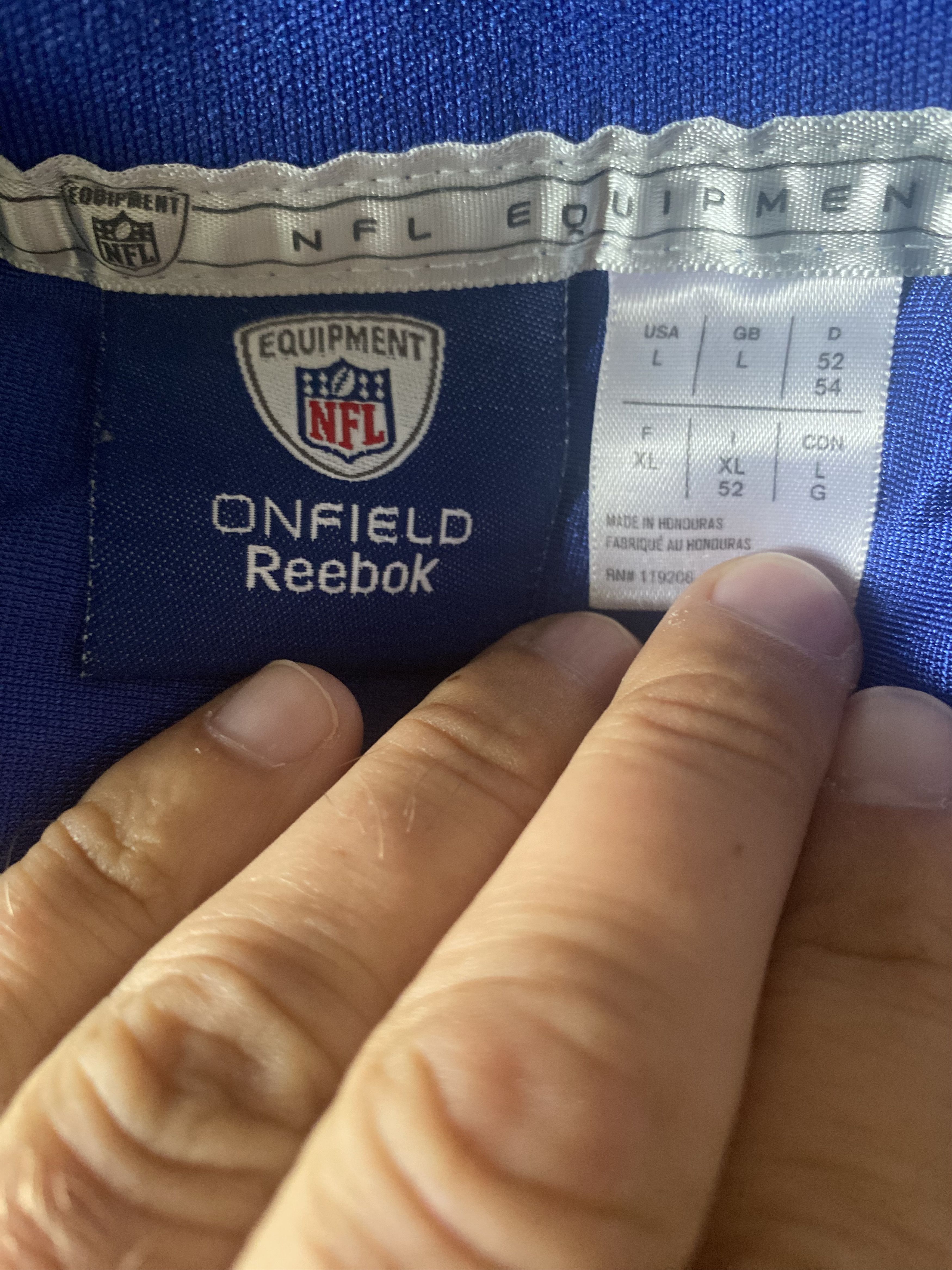 Reebok Vintage NFL Equipment - No. 10 MANNING - L - Reebok - UNIQUE Size US L / EU 52-54 / 3 - 8 Thumbnail