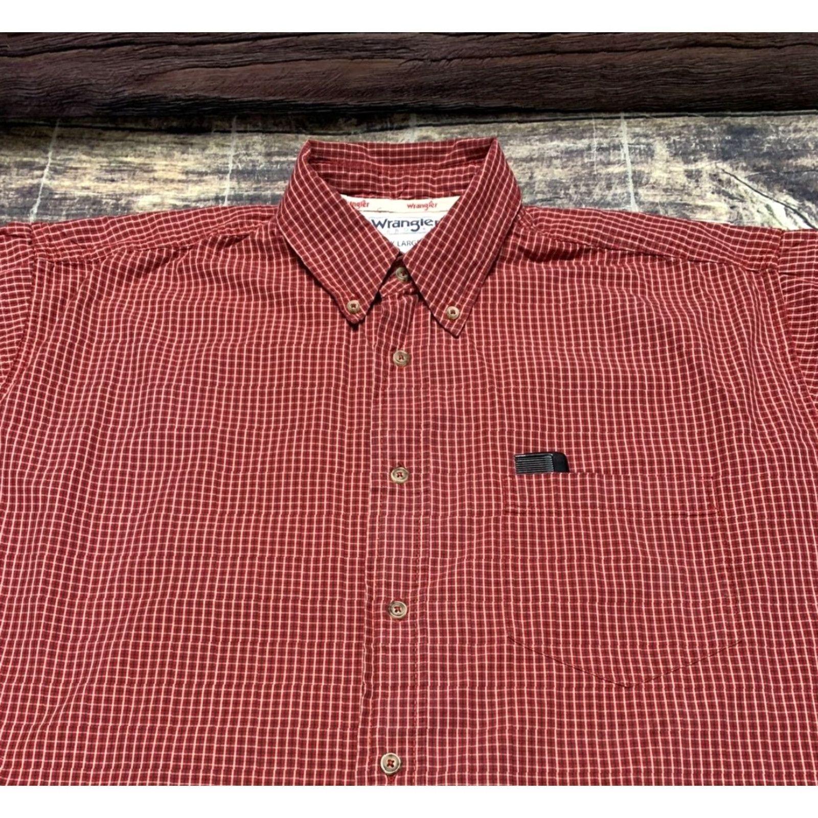 Wrangler Wrangler Hero Button-Up Shirt Men XL Red Plaid Cotton Short Sleeve Western Pattern Casual Shirt Size US XL / EU 56 / 4 - 3 Thumbnail