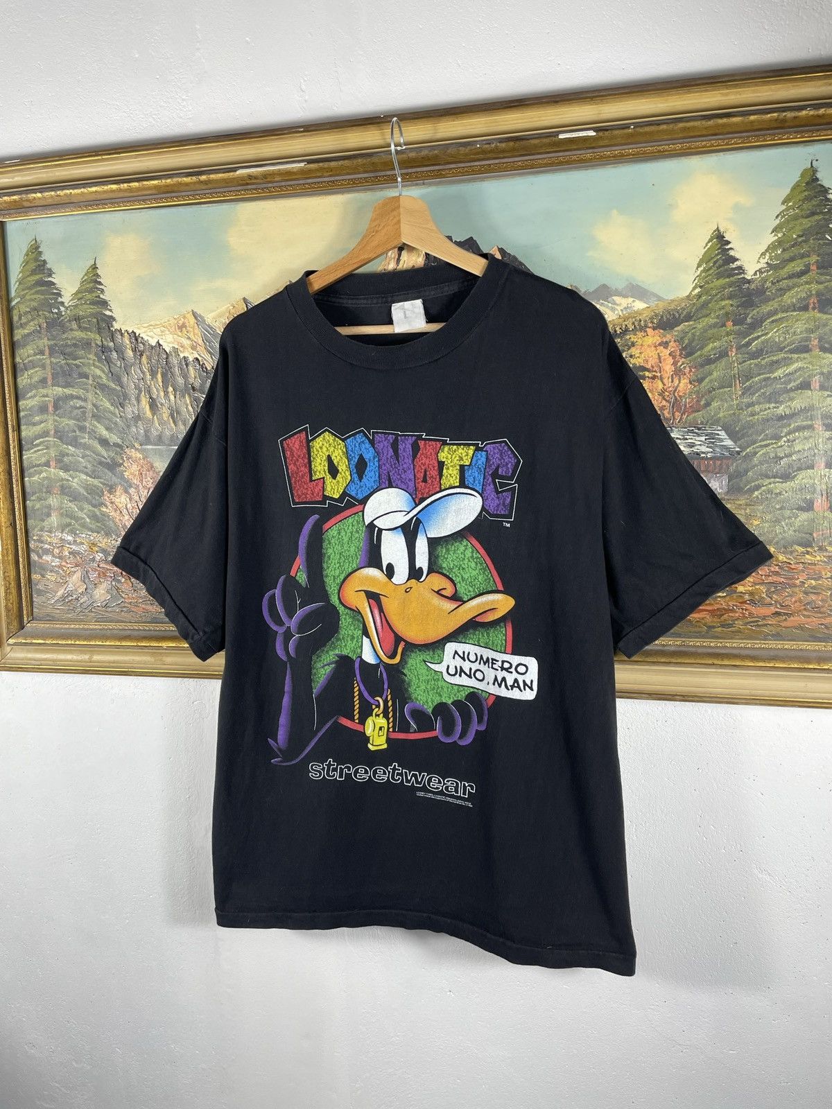 Vintage × Warner Bros Vintage 1992' Loonatic Logo Print Looney Tunes T shirt tee Size US XL / EU 56 / 4 - 2 Thumbnail