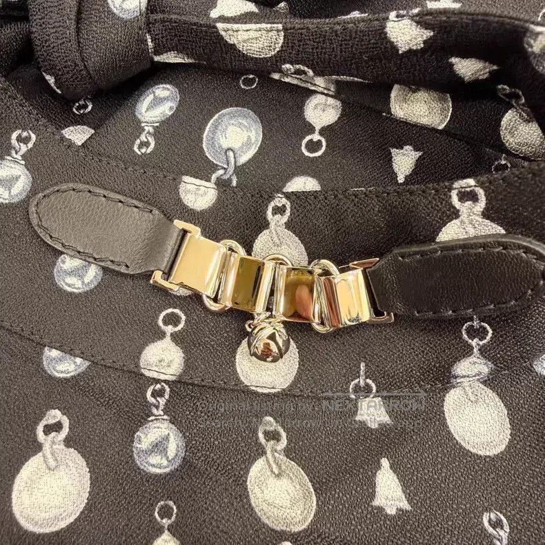 Hermes Hermes Black and White Neck Tie Bell Silk Dress Size XS / US 0-2 / IT 36-38 - 5 Thumbnail