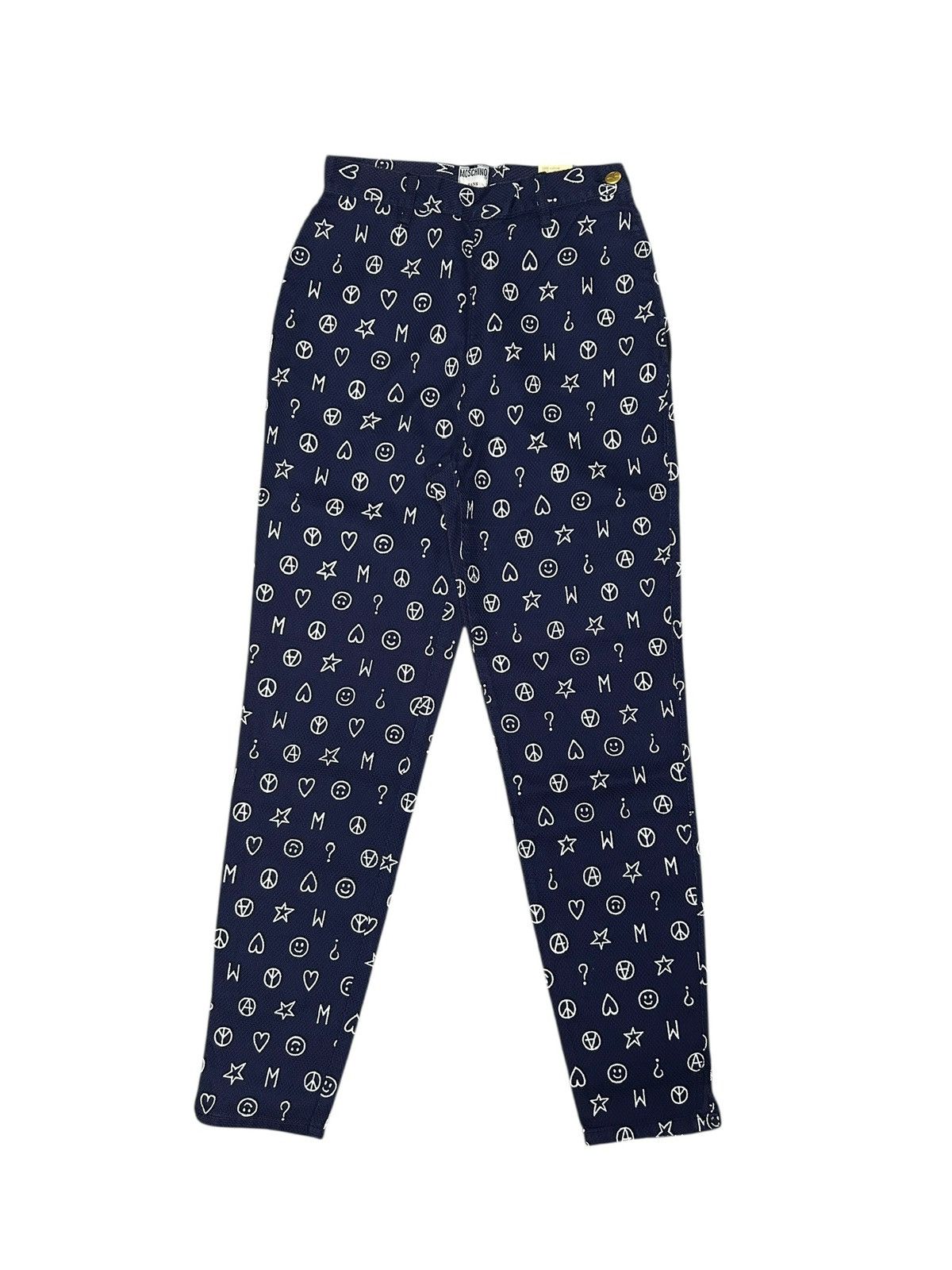 Moschino 90s Monogram Trousers Size 27" / US 4 / IT 40 - 1 Thumbnail