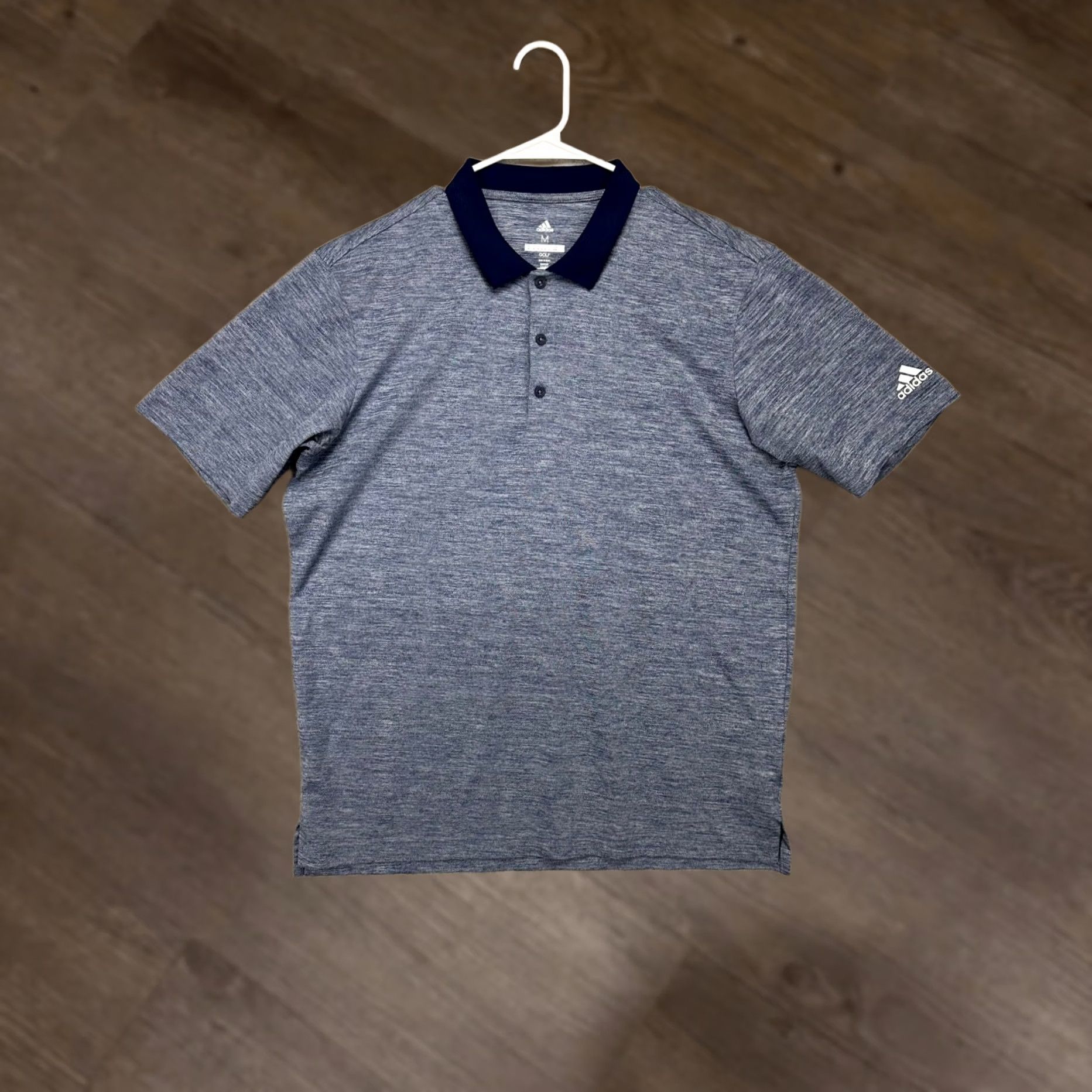 Adidas Adidas Polo Shirt Mens Medium Heather Blue Polo Short Sleeve Golf Performance Moisture Wicking Athletic Casual Shirt Mens Size US M / EU 48-50 / 2 - 1 Thumbnail