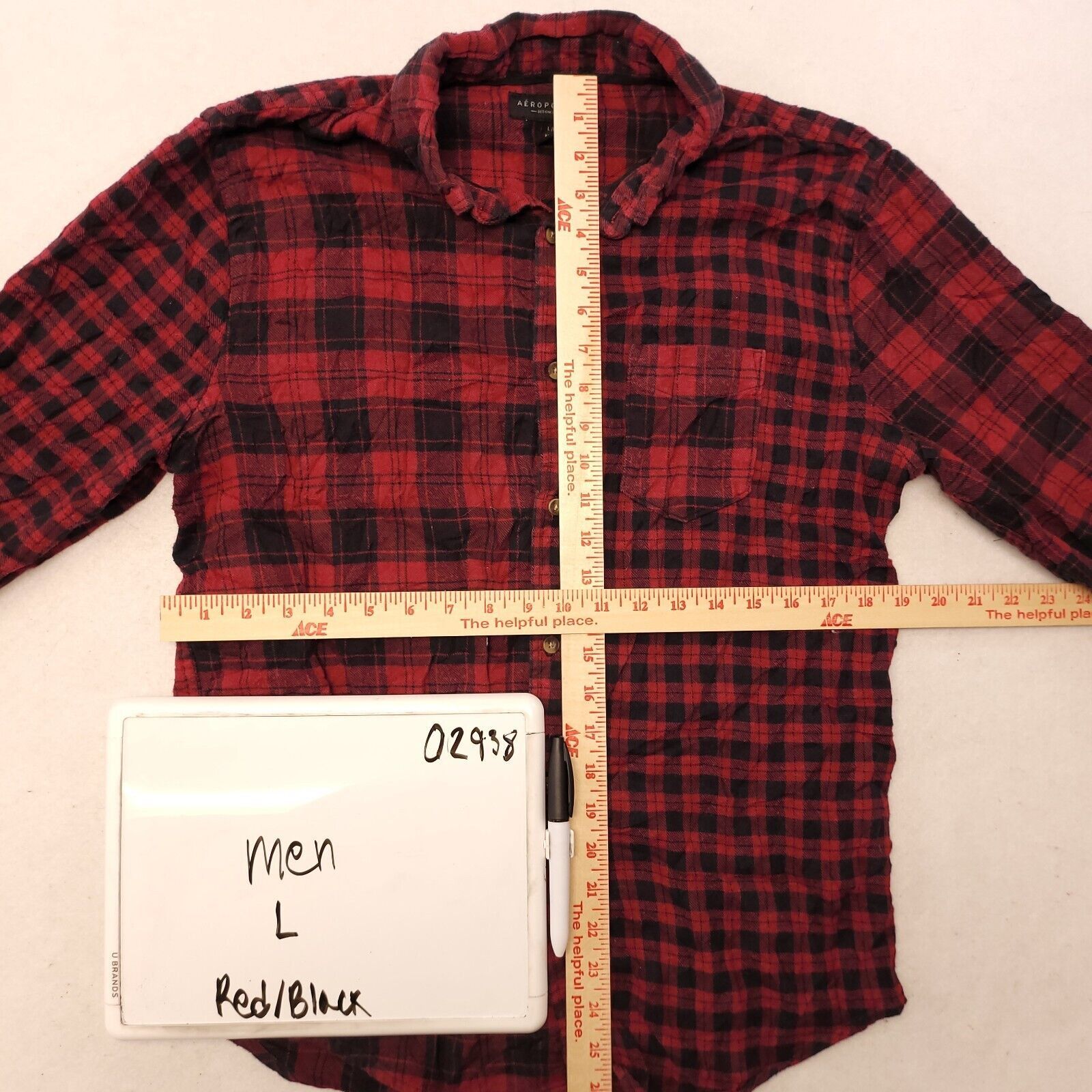 Aeropostale Aeropostale Tartan Flannel Shirt Mens Size Large L Red Black Size US L / EU 52-54 / 3 - 6 Thumbnail