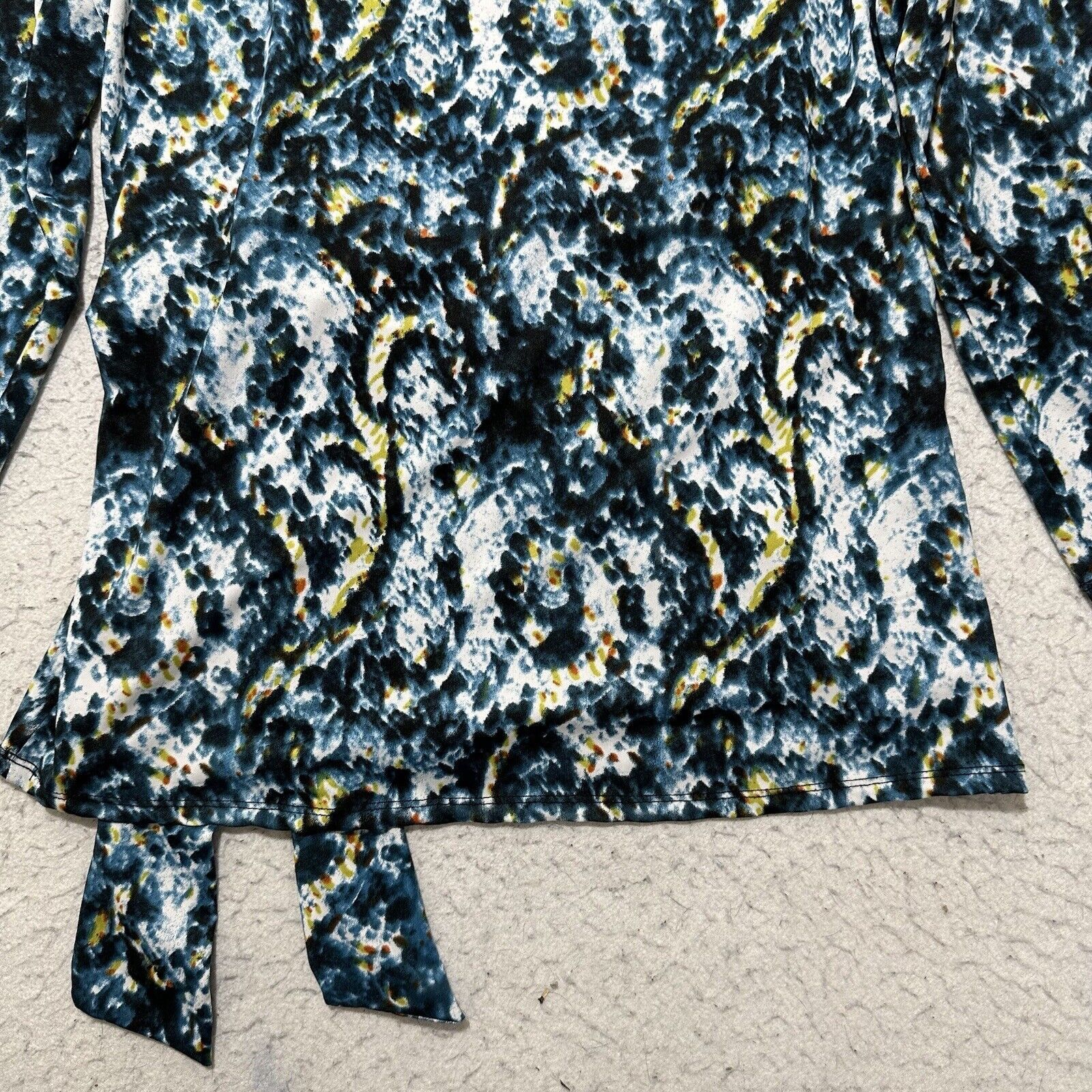 Other Notations Medium Blouse Blue Teal White Pullover Wrap Top Size M / US 6-8 / IT 42-44 - 12 Thumbnail