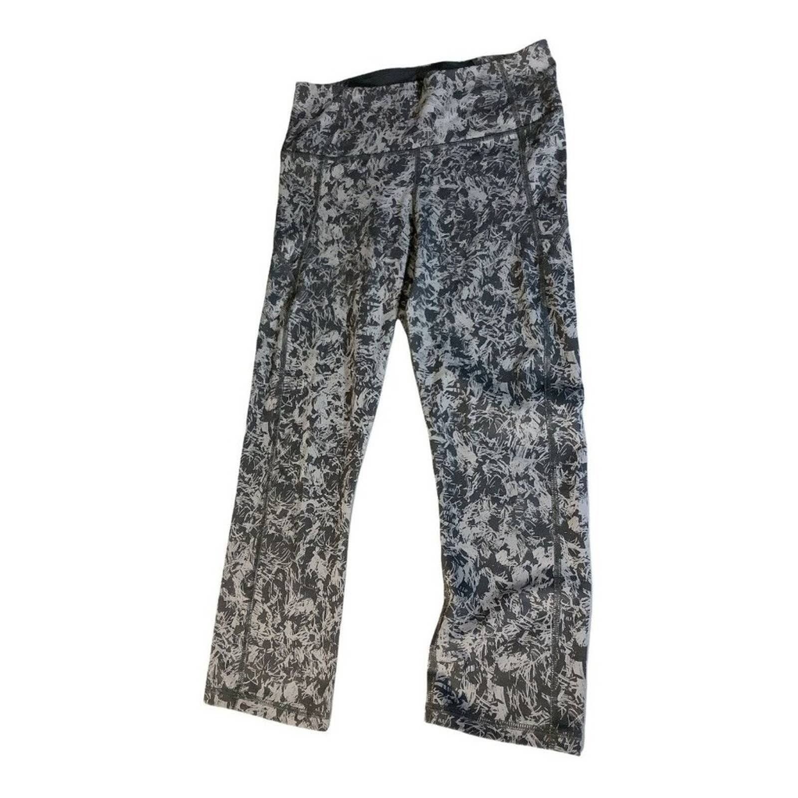 Under Armour Athleisure Activewear Gray Floral Print Workout Pants M Size 25" / US 0 / IT 36 - 6 Thumbnail