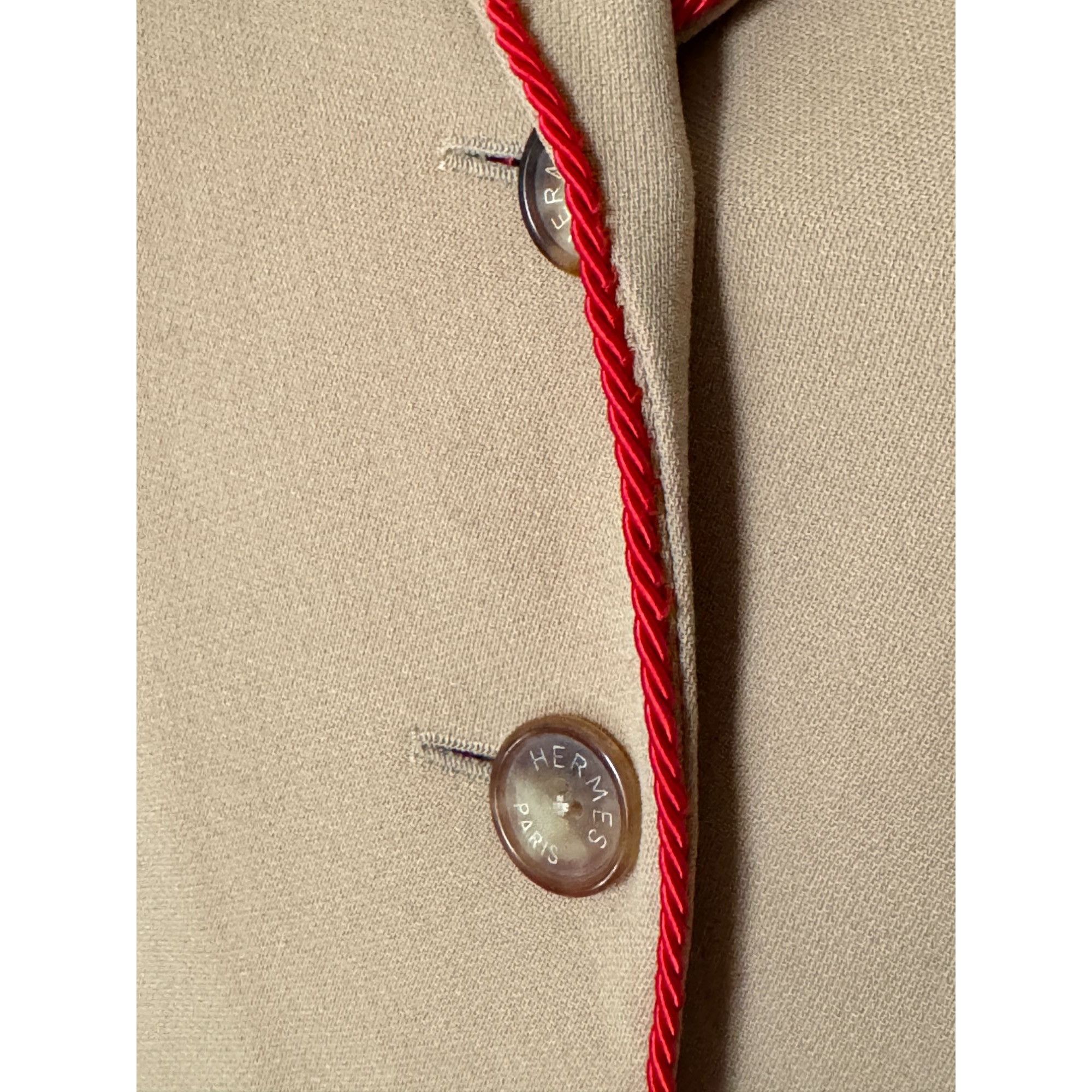 Hermes Vintage Beige Wool Blazer Size S / US 4 / IT 40 - 5 Thumbnail