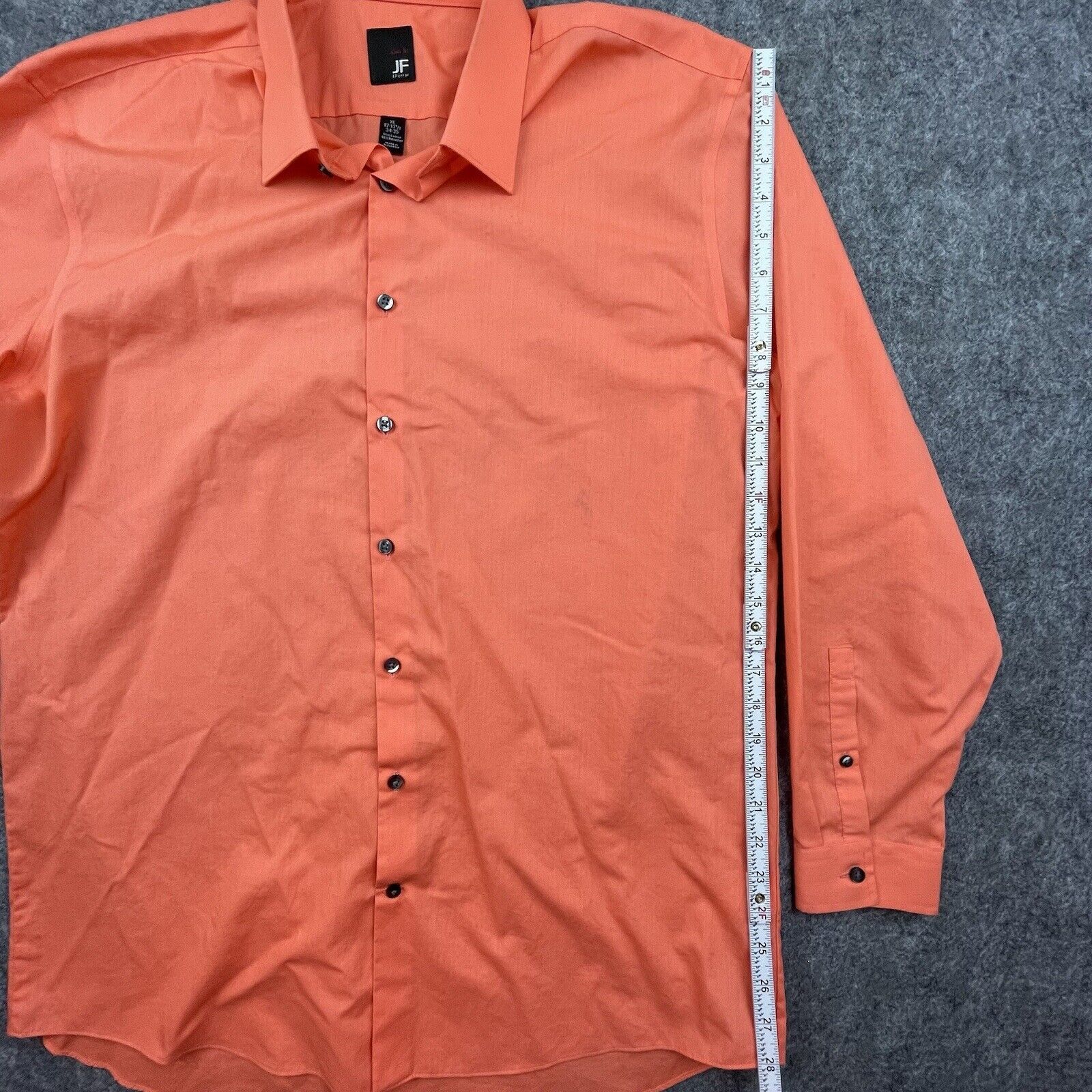 J Ferrar J Ferrar Shirt Mens XL Orange Slim Fit Button Up Collared Size US XL / EU 56 / 4 - 6 Thumbnail