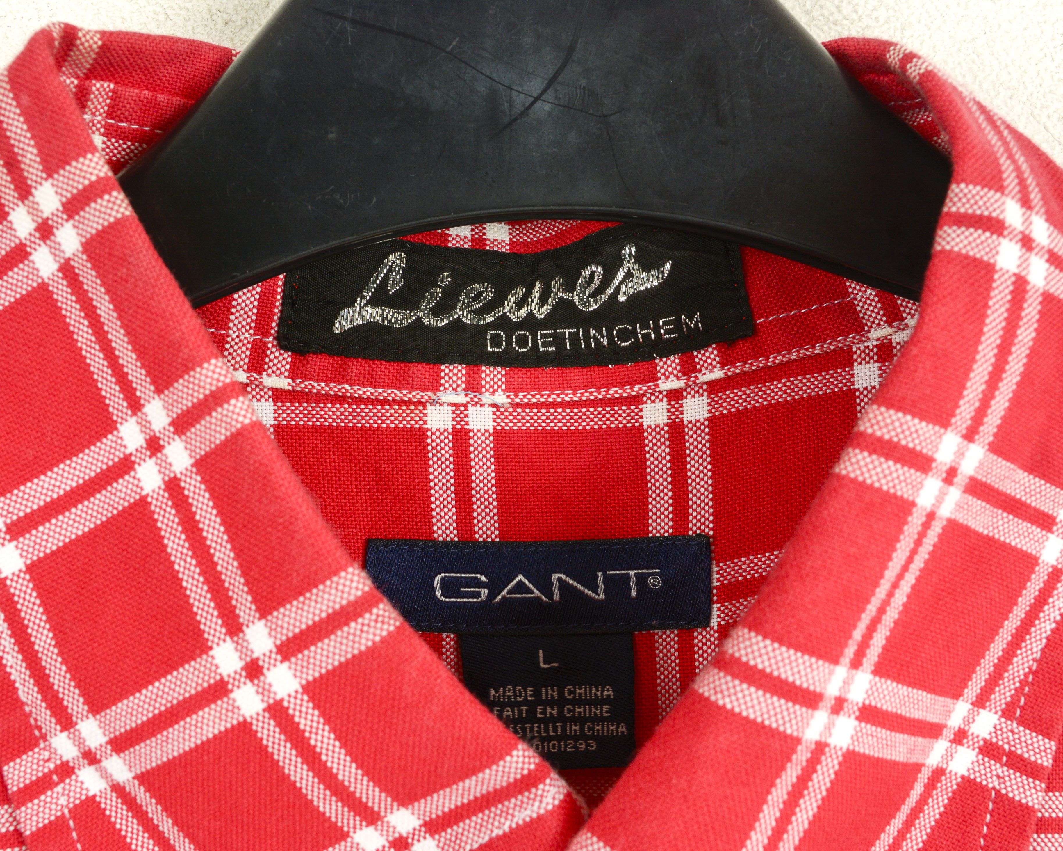 Gant Casual Shirt Button Up Long Sleeve Check Plaid Formal Size US L / EU 52-54 / 3 - 4 Thumbnail