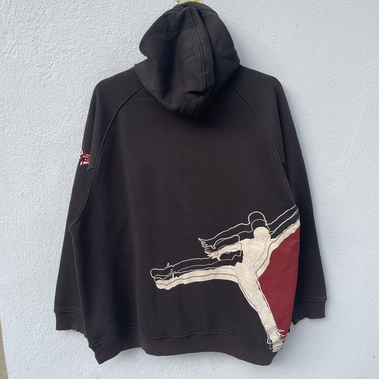image of Jordan Nike Air Jordan Dunk Graphic Backhit Zipper Hoodie in Black, Men's (Size 2XL)
