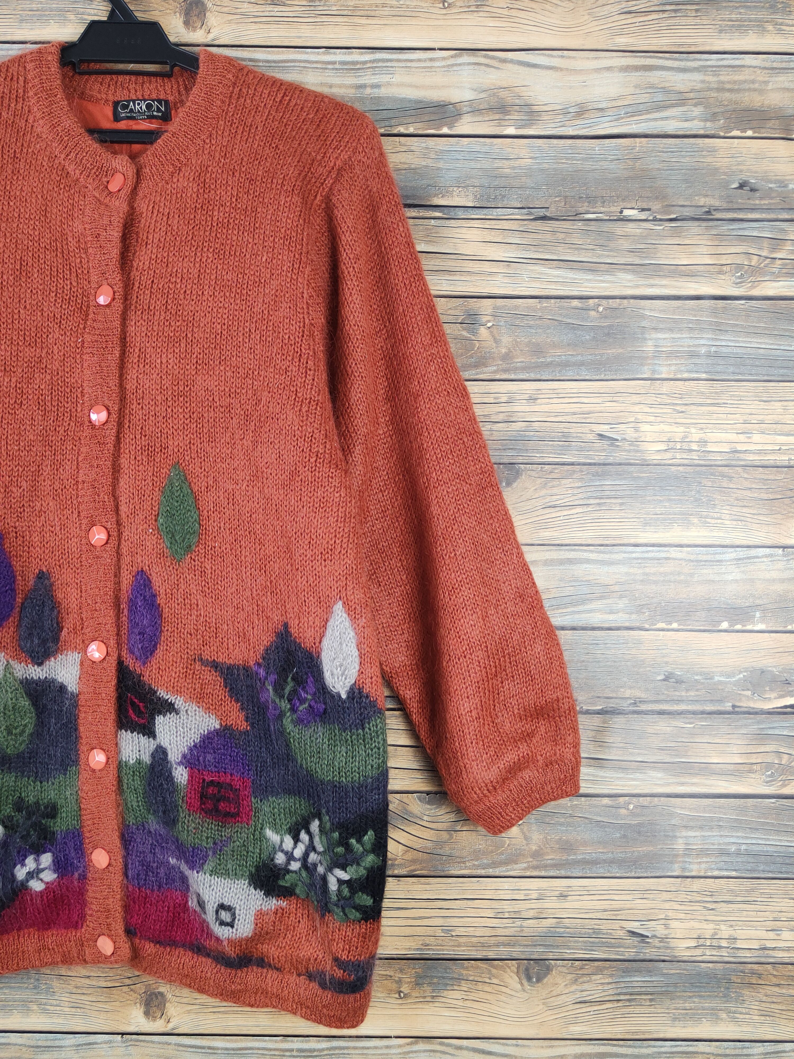Japanese Brand Carion Dark Orange Knitwear Wool Sweaters #W2139 Size L / US 10 / IT 46 - 5 Thumbnail