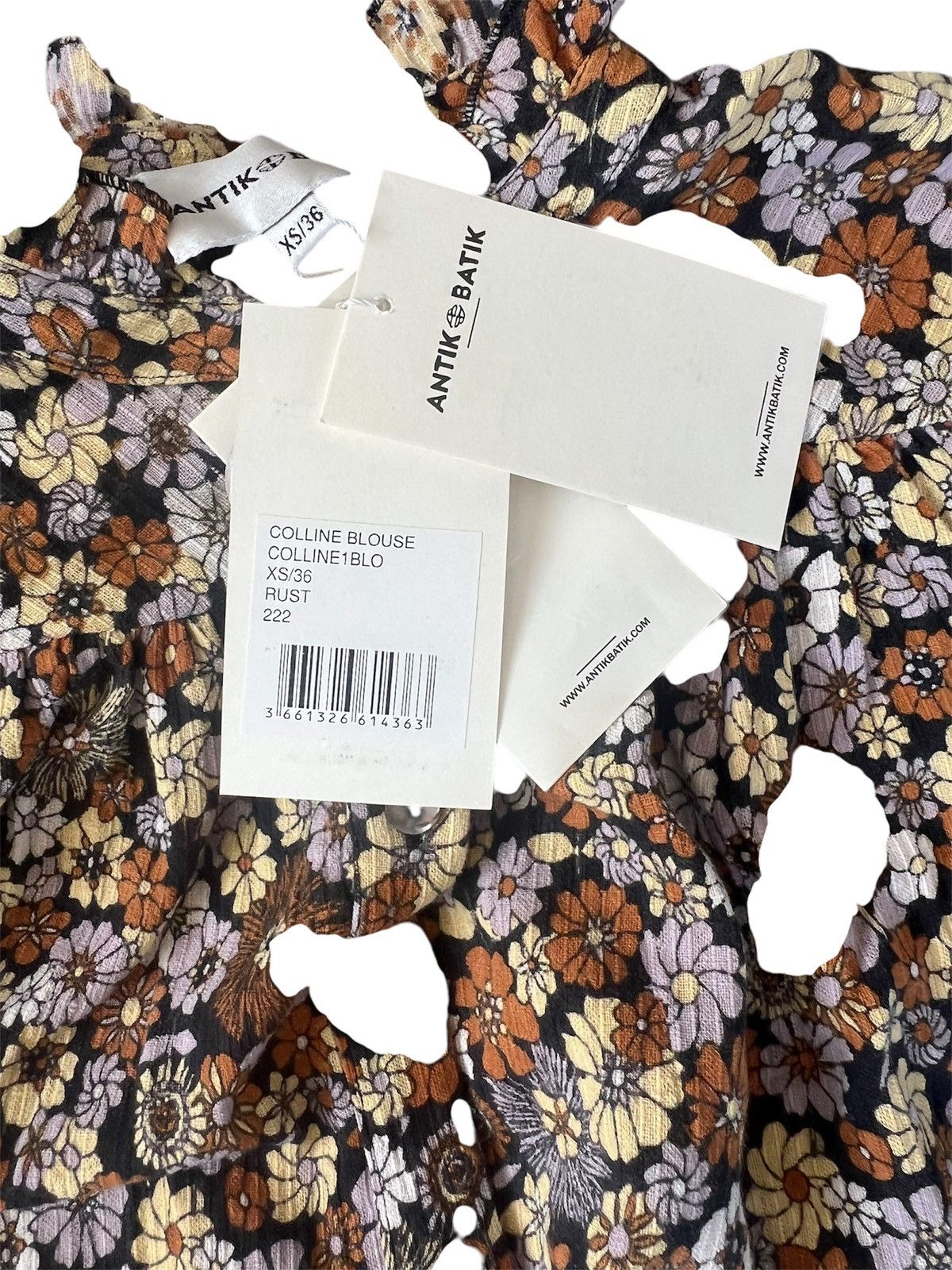 Antik Batik Antik Batik Colline Floral High Neck Blouse | XS Size XS / US 0-2 / IT 36-38 - 3 Thumbnail