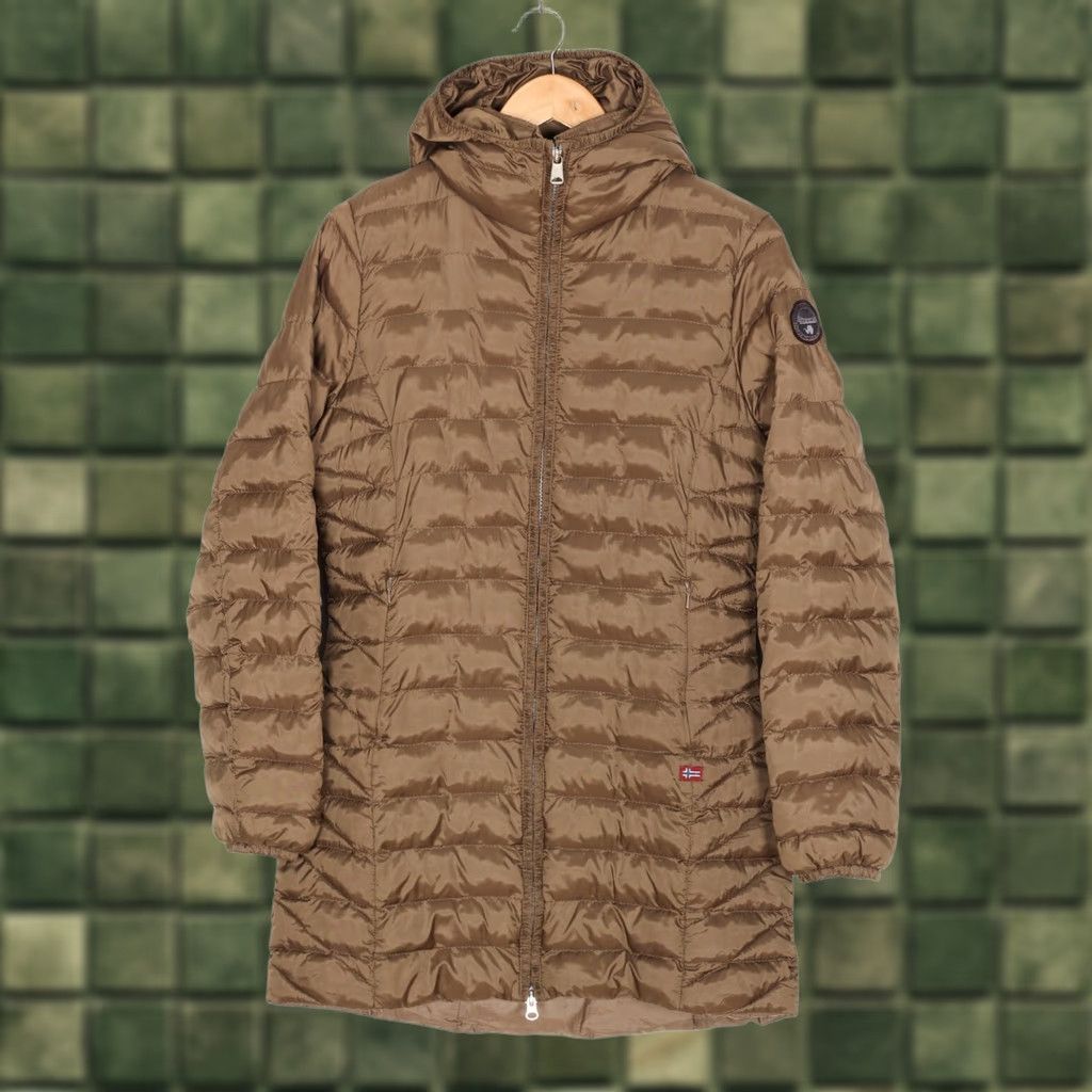 Napapijri NAPAPIJRI Amelup Long Quilted Coat Jacket Women M Hooded Slim Fit MJ3872 Brown Coat, Jacket, Quilted, Hooded, Long, Slim, Designer, Casual Size M / US 6-8 / IT 42-44 - 1 Thumbnail