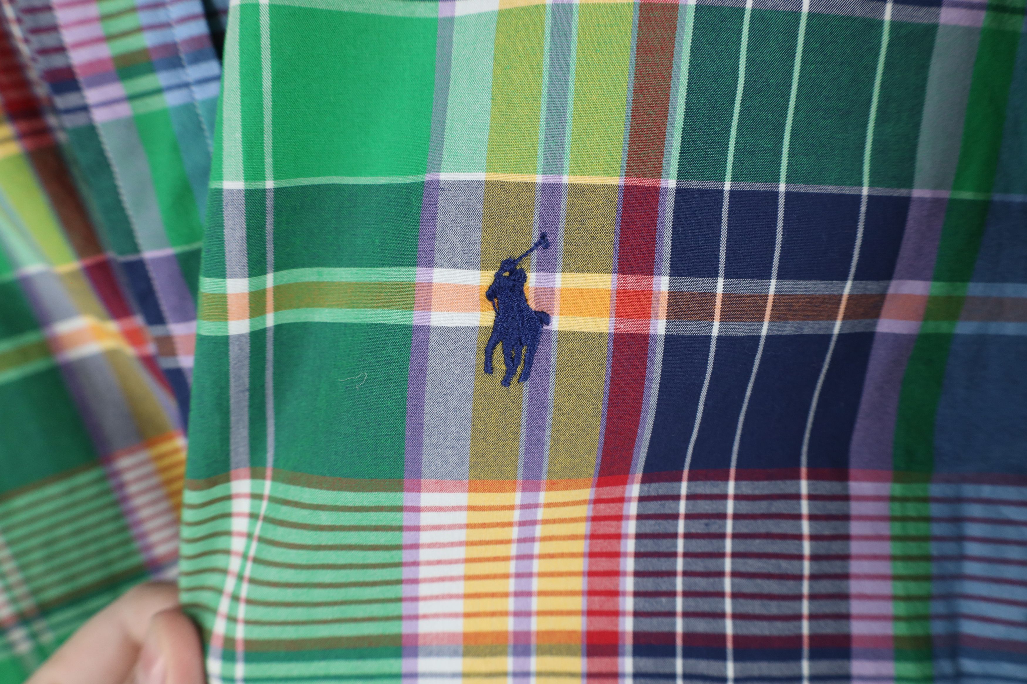 Ralph Lauren × Vintage Vintage Ralph Lauren Madras Plaid Rainbow Button Down Shirt Size US XL / EU 56 / 4 - 4 Thumbnail