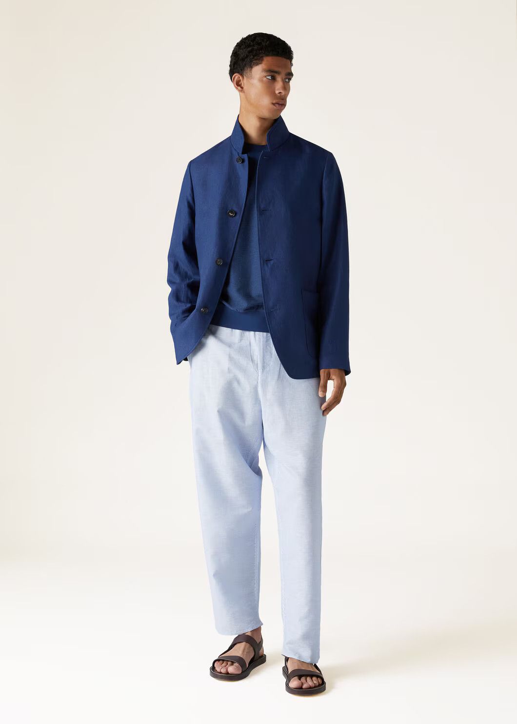 Loro Piana o1w1db10125 FAO0216 Hotaka Crewneck Sweater in Blue Size US S / EU 44-46 / 1 - 4 Thumbnail