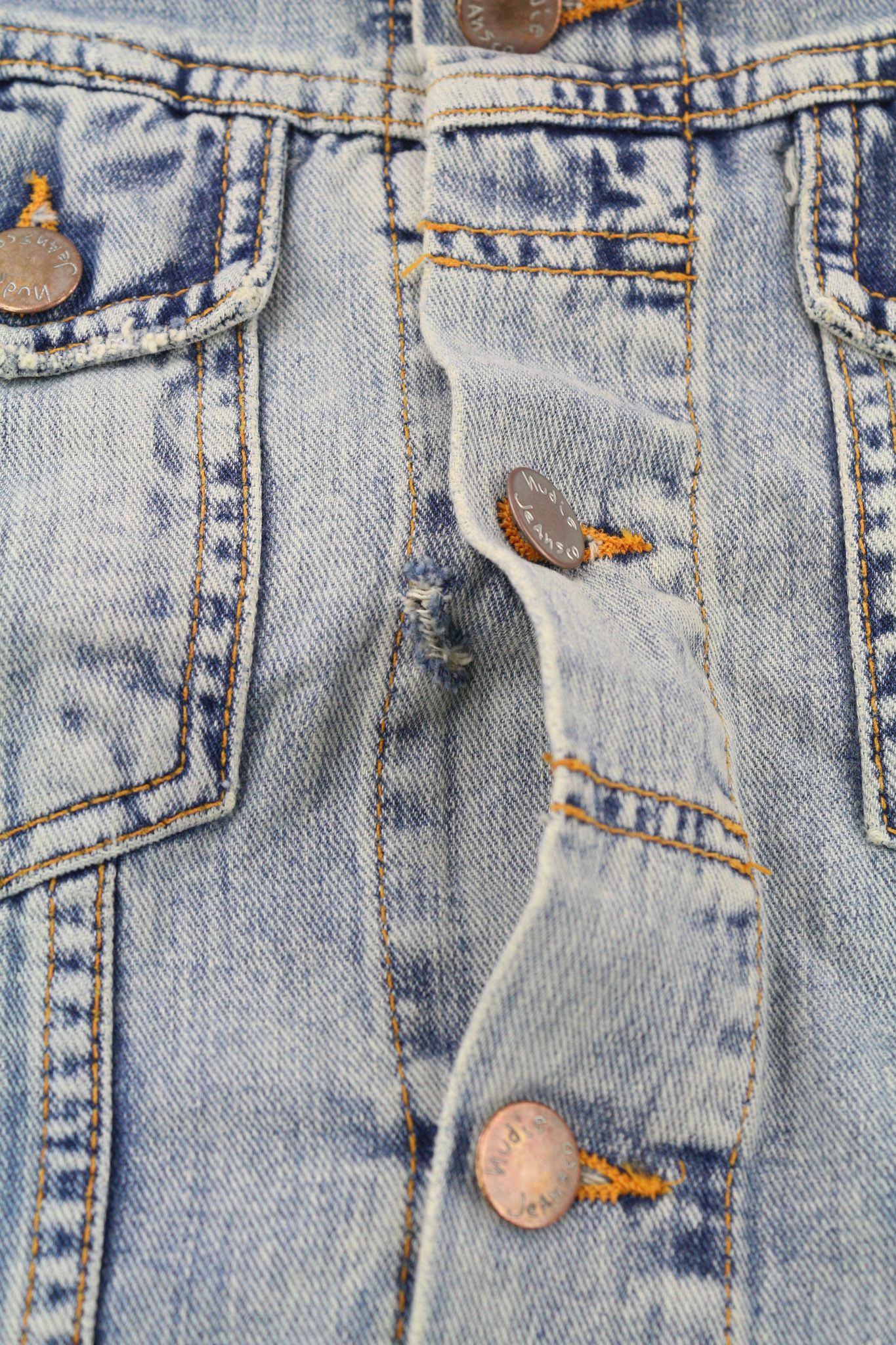 Nudie Jeans TERRY S Denim Bleach Blue Washed Buttoned Jacket 80758 Size US S / EU 44-46 / 1 - 7 Thumbnail