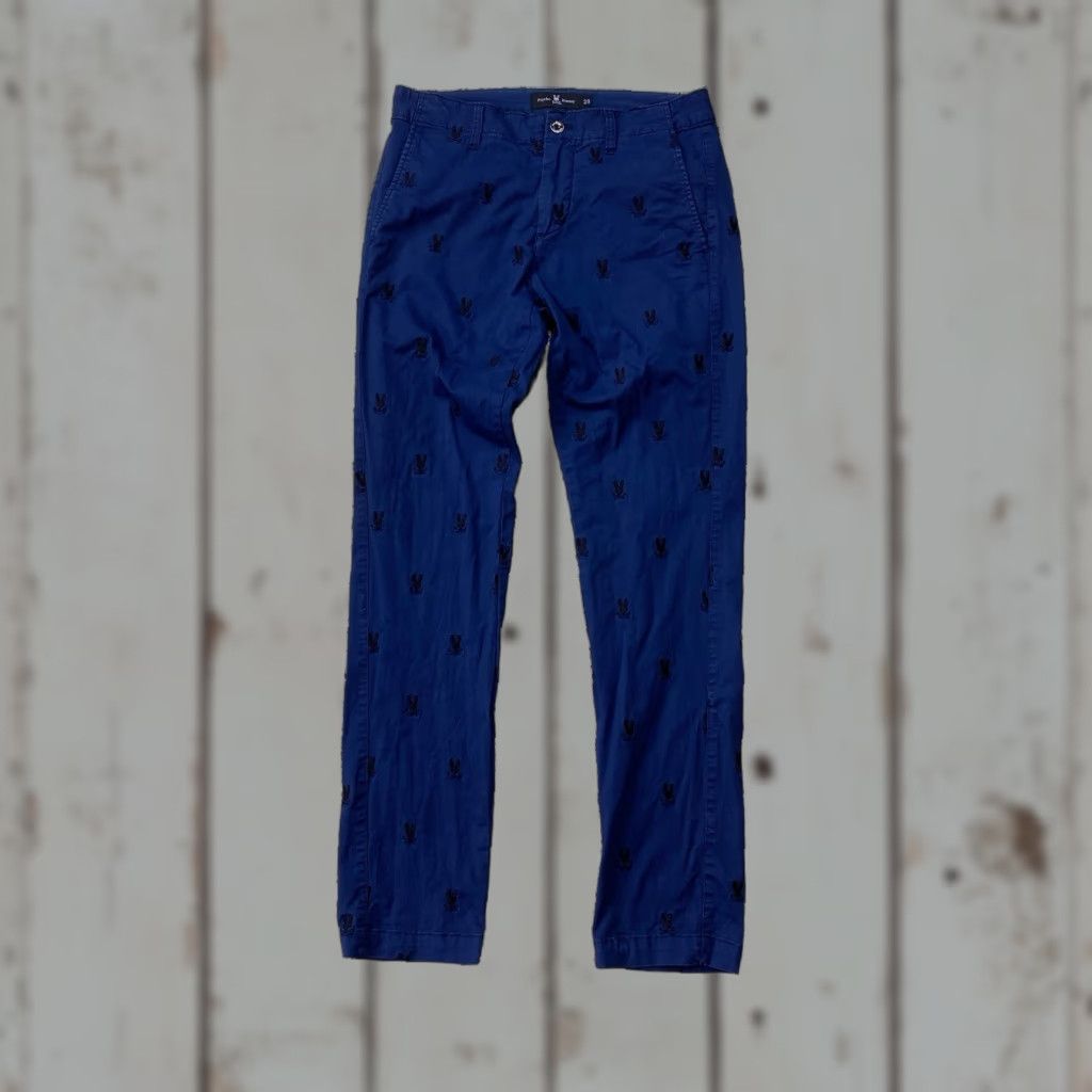 Psycho Bunny Psycho Bunny Blue Pants All Over Logo embroidery Slim Tailored Jogger Men Size US 30 / EU 46 - 1 Thumbnail