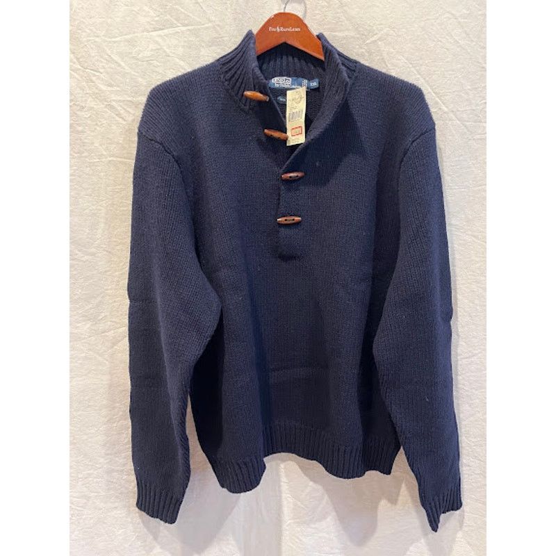 Polo Ralph Lauren NWT VTG NOS Polo Ralph Lauren Navy 4 Toggle Sweater Wool XXL Size US XXL / EU 58 / 5 - 1 Thumbnail