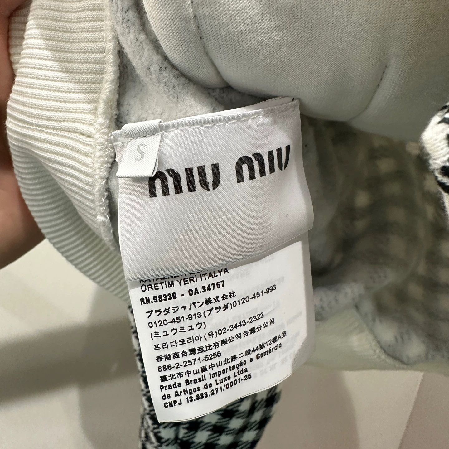 Miu Miu MIU MIU Check Logo Button-Front Collared Cotton Jacket S Size S / US 4 / IT 40 - 4 Thumbnail