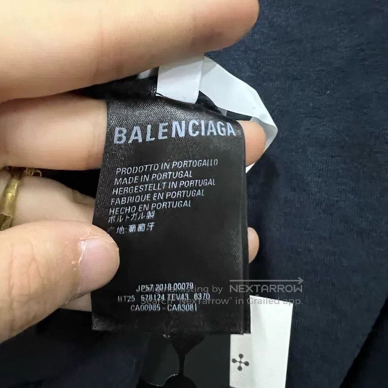 Balenciaga Balenciaga Navy Back Printed Logo Short Sleeve Size US M / EU 48-50 / 2 - 4 Thumbnail