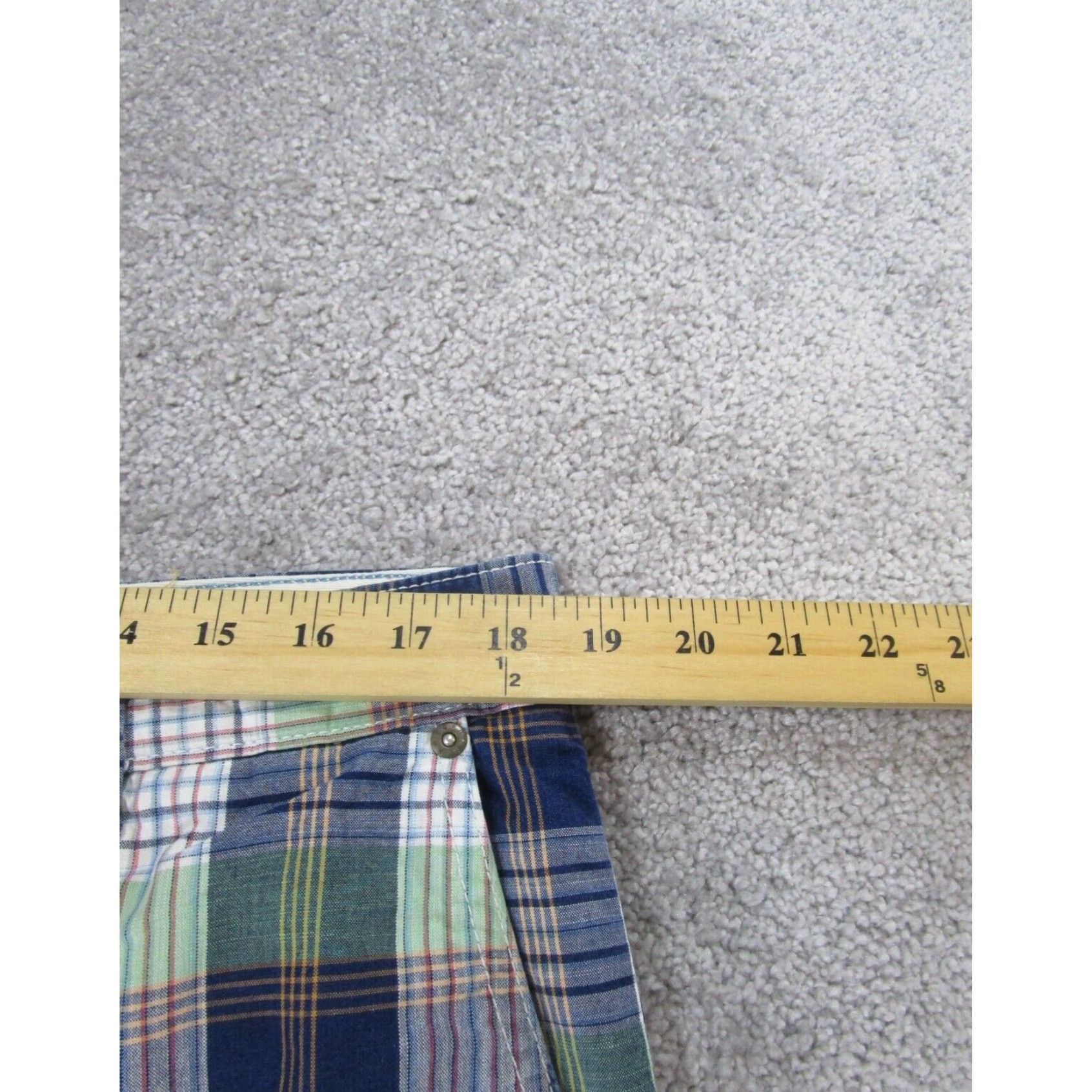 Tommy Bahama Tommy Bahama Mens Shorts 35 Extra Large XL Blue Green White Cotton Madras Plaid Size US 35 - 6 Thumbnail