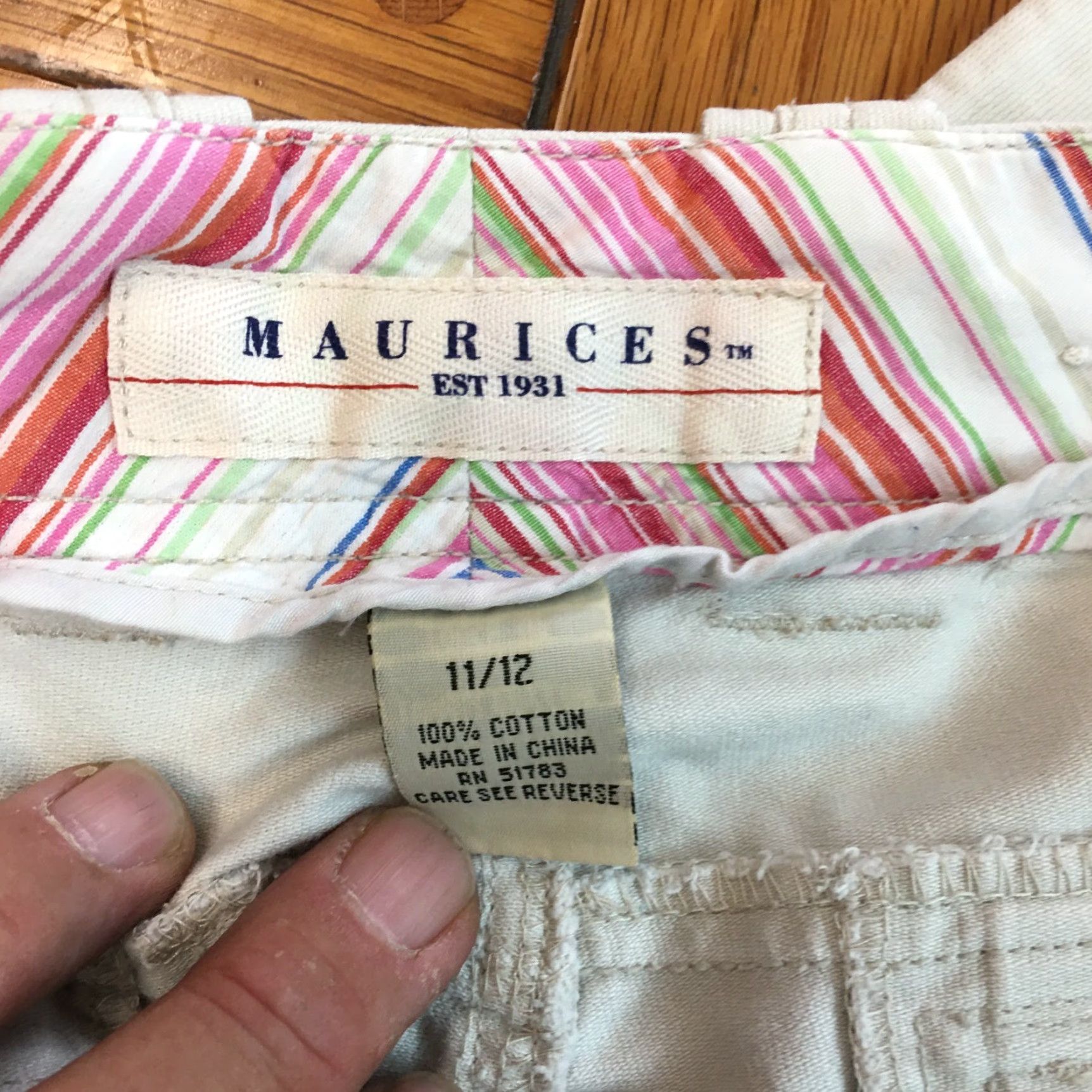 Vintage VINTAGE Maurices Womens Casual Regular Flat Front Trouser Beige Pants Size 11/12 34X30 Size 34" / US 12 / IT 48 - 6 Thumbnail