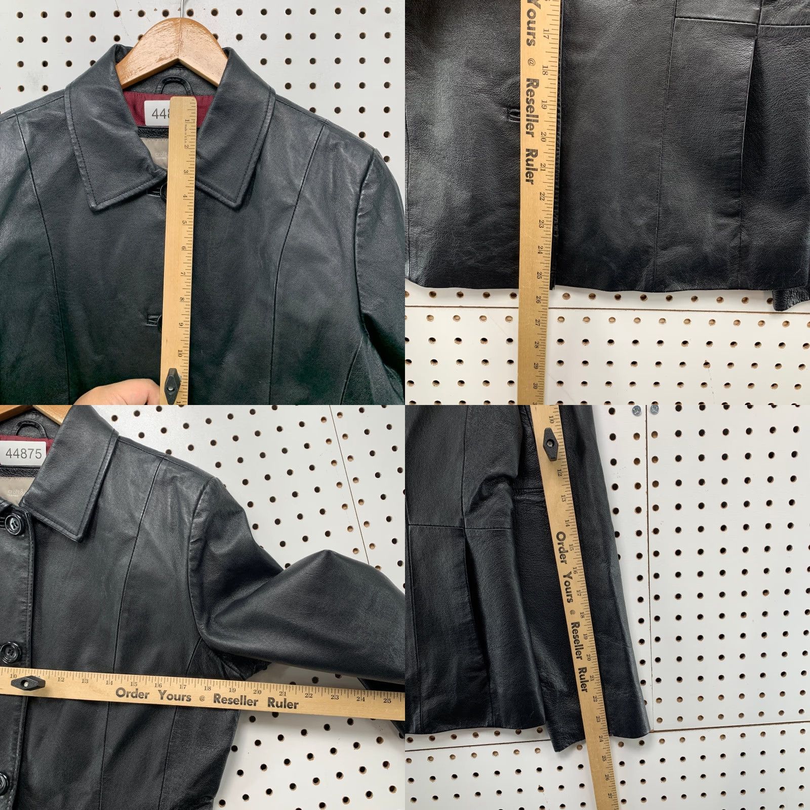 Croft & Barrow VINTAGE Croft & Barrow Leather Jacket Womens Small Black Button Up Red Liner Casual Jacket Womens S Black Solid Leather 90s Style Mens Womens Size S / US 4 / IT 40 - 8 Thumbnail