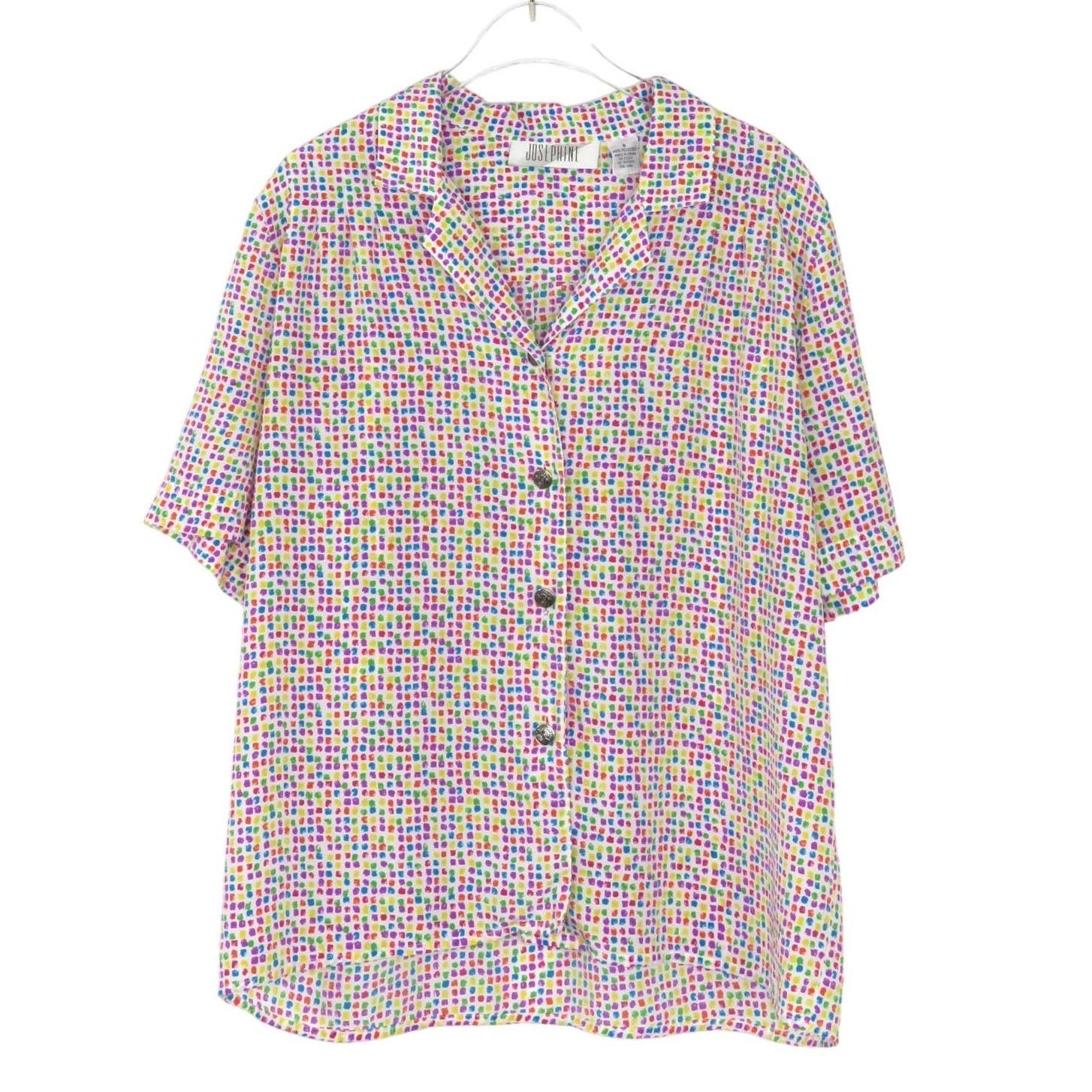 Vintage 80s Vintage Rainbow Button Down Collared Blouse Medium Size M / US 6-8 / IT 42-44 - 1 Thumbnail