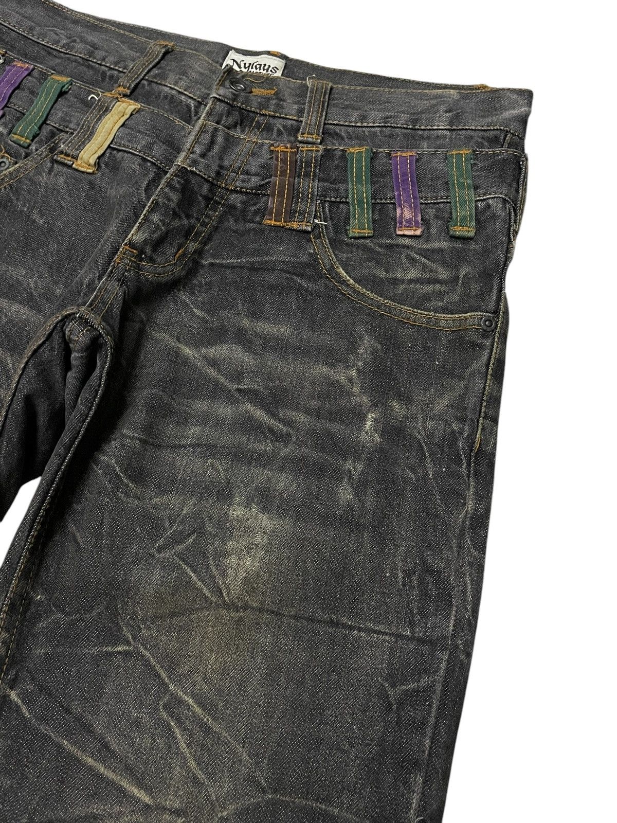 Le Grande Bleu (L.G.B.) Nylaus Japan Double Waist Wrinkled Whisker Faded Wash Jeans Size US 30 / EU 46 - 8 Thumbnail