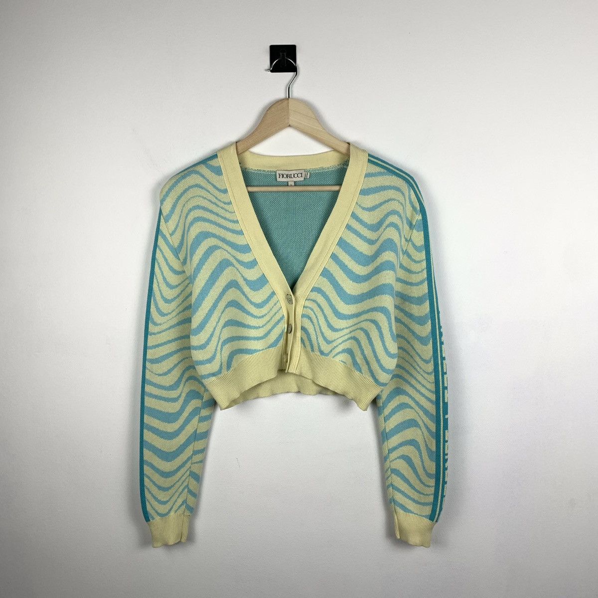 Fiorucci Designer Fiorucci Knit Crop Cardigan Long Sleeve Size L Y2K Size L / US 10 / IT 46 - 1 Thumbnail