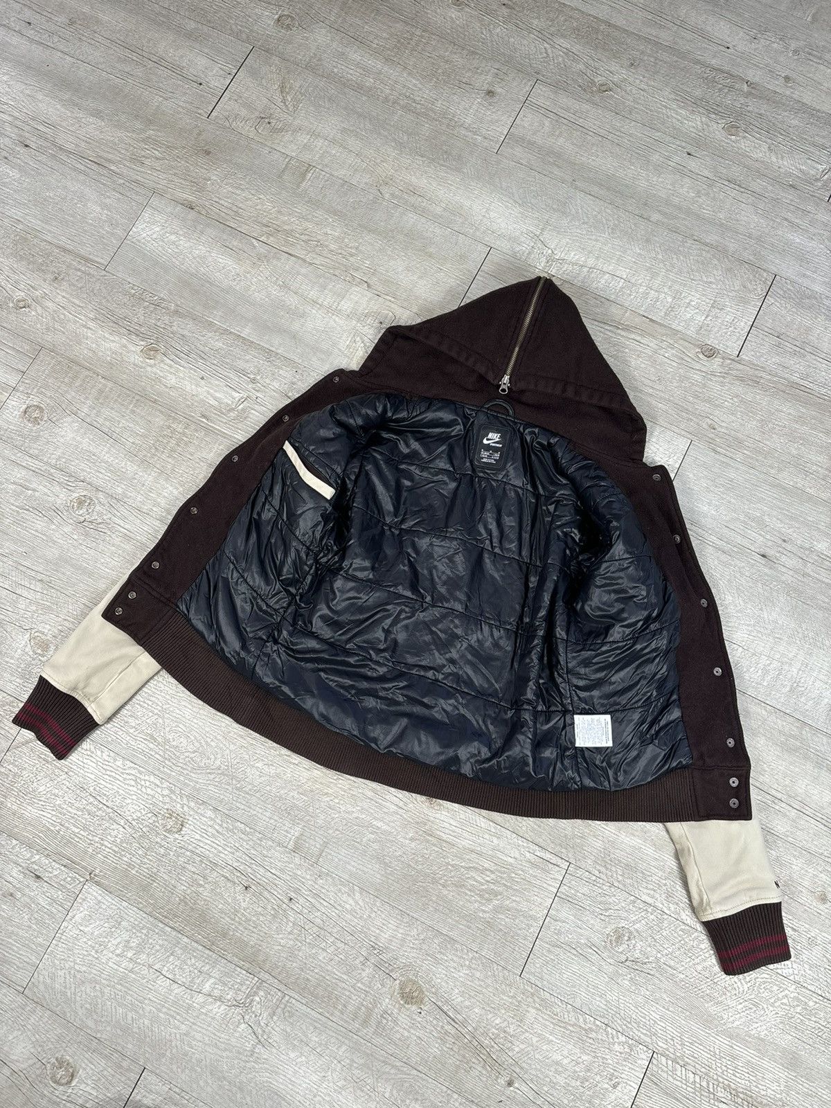 Nike SB Rare Sportswear Leather Tech Fleece Pack Wool Varsity Bomber Jacket Parka Coat Size M / US 6-8 / IT 42-44 - 7 Thumbnail