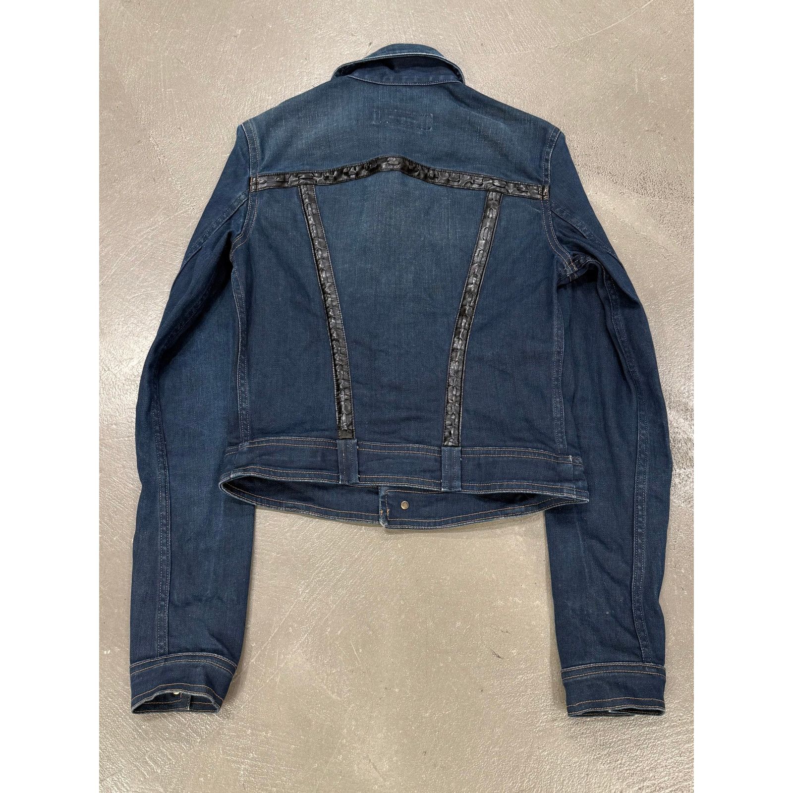 Roberto Cavalli SS 2005 Cavalli denim jacket with leather details Size US XS / EU 42 / 0 - 2 Thumbnail