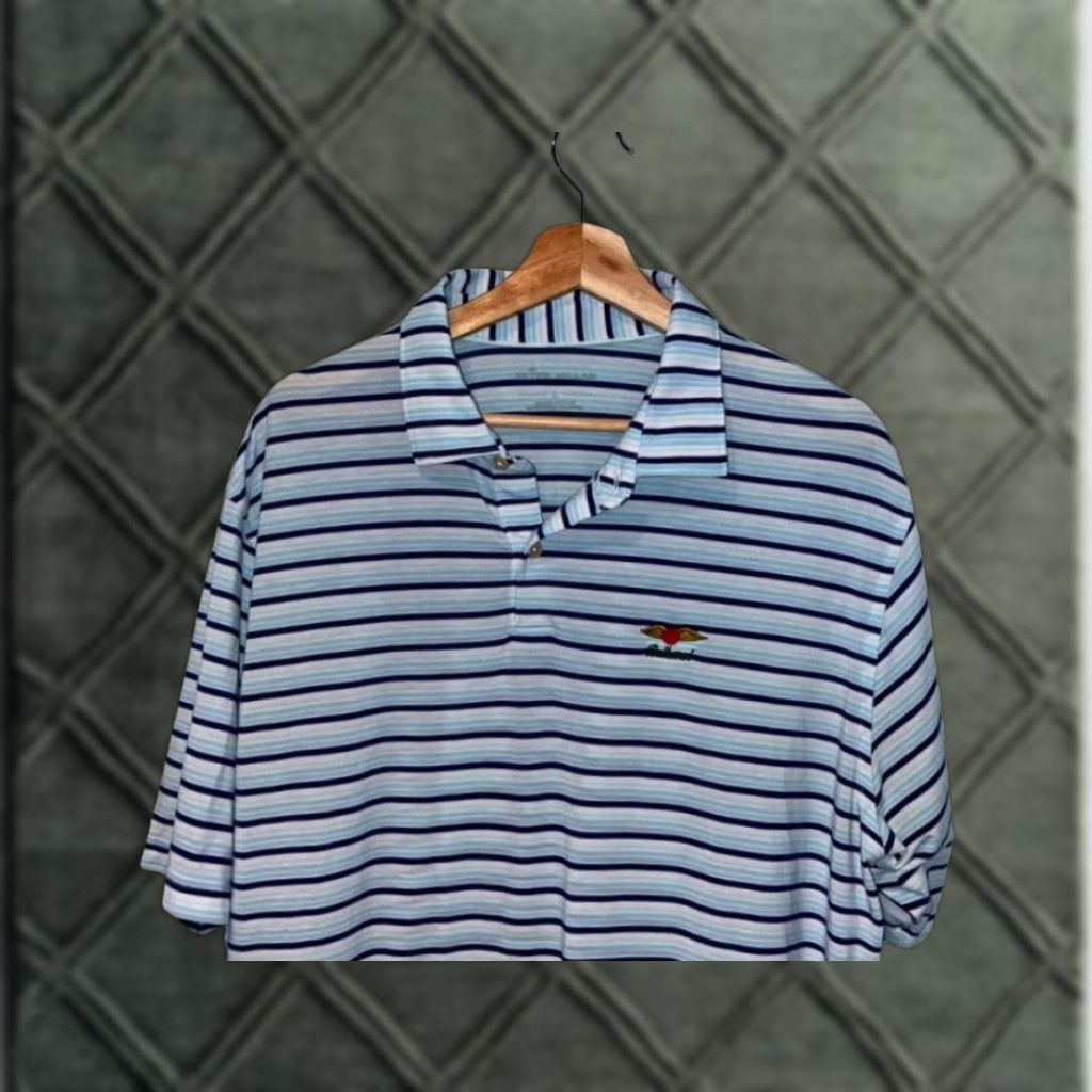 Peter Millar VINTAGE? No. Peter Millar Crown Seaside Drirelease Natural Touch Stripe Polo L Mens Baltusrol Golf Logo Size US L / EU 52-54 / 3 - 1 Thumbnail