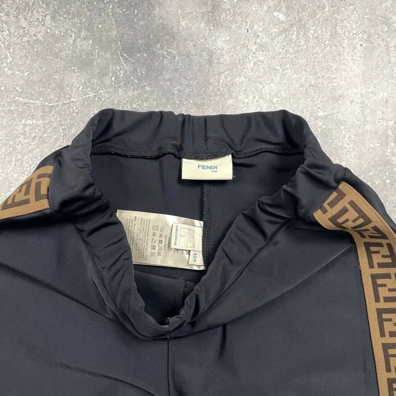 Fendi Fendi Kids Trim Leggings Logo Stripe Black 12+ Adult XS/S Size 26" / US 2 / IT 38 - 11 Thumbnail