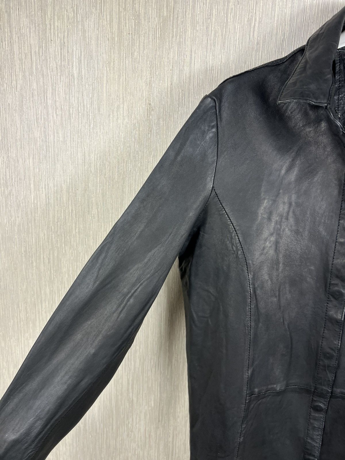 Guidi Elias Rumelis ER TARA black lamb leather button up shirt Size US S / EU 44-46 / 1 - 15 Thumbnail