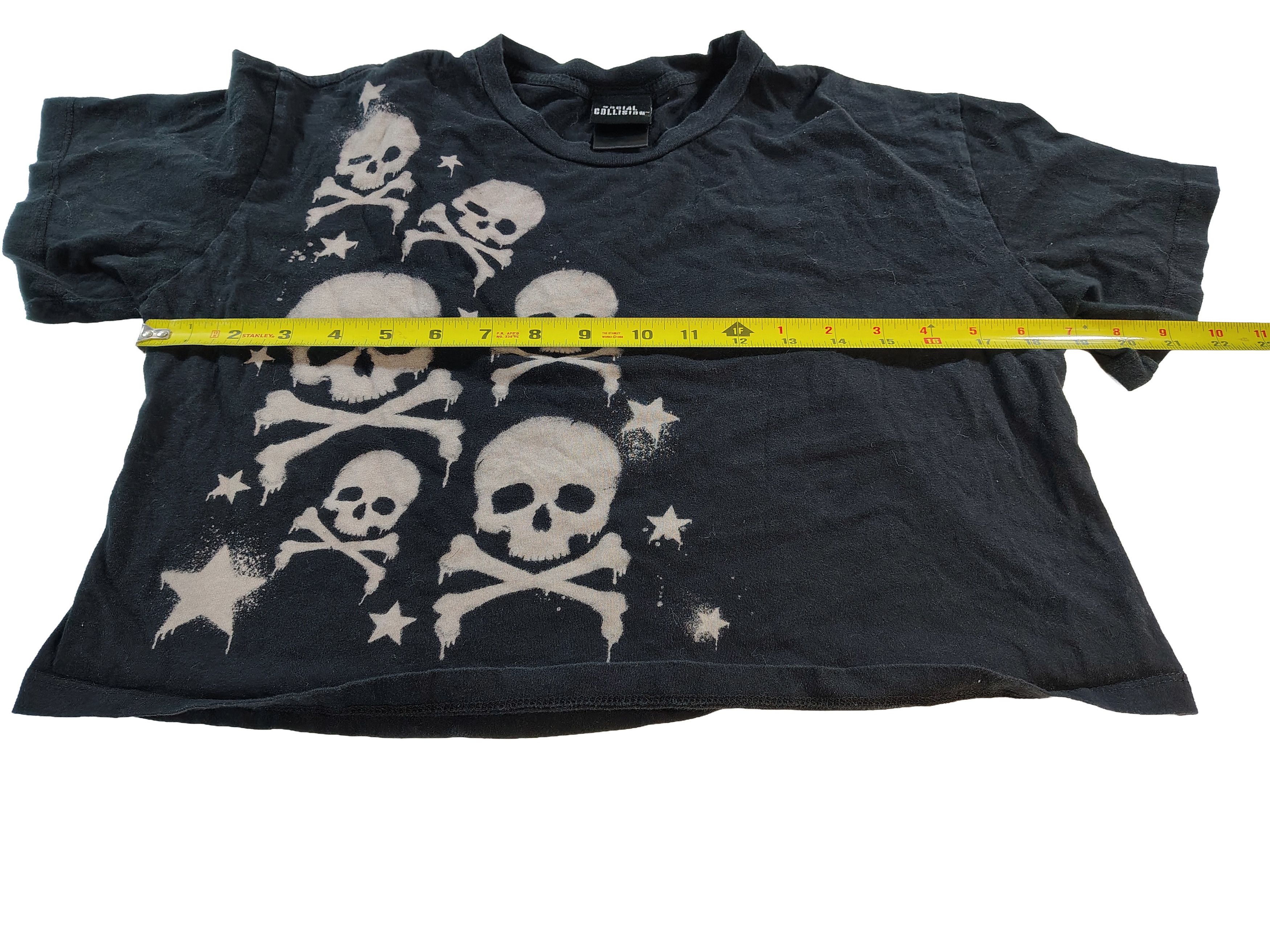 Other Women's Large Dripping Skulls Social Collision Crop Top Size L / US 10 / IT 46 - 2 Thumbnail