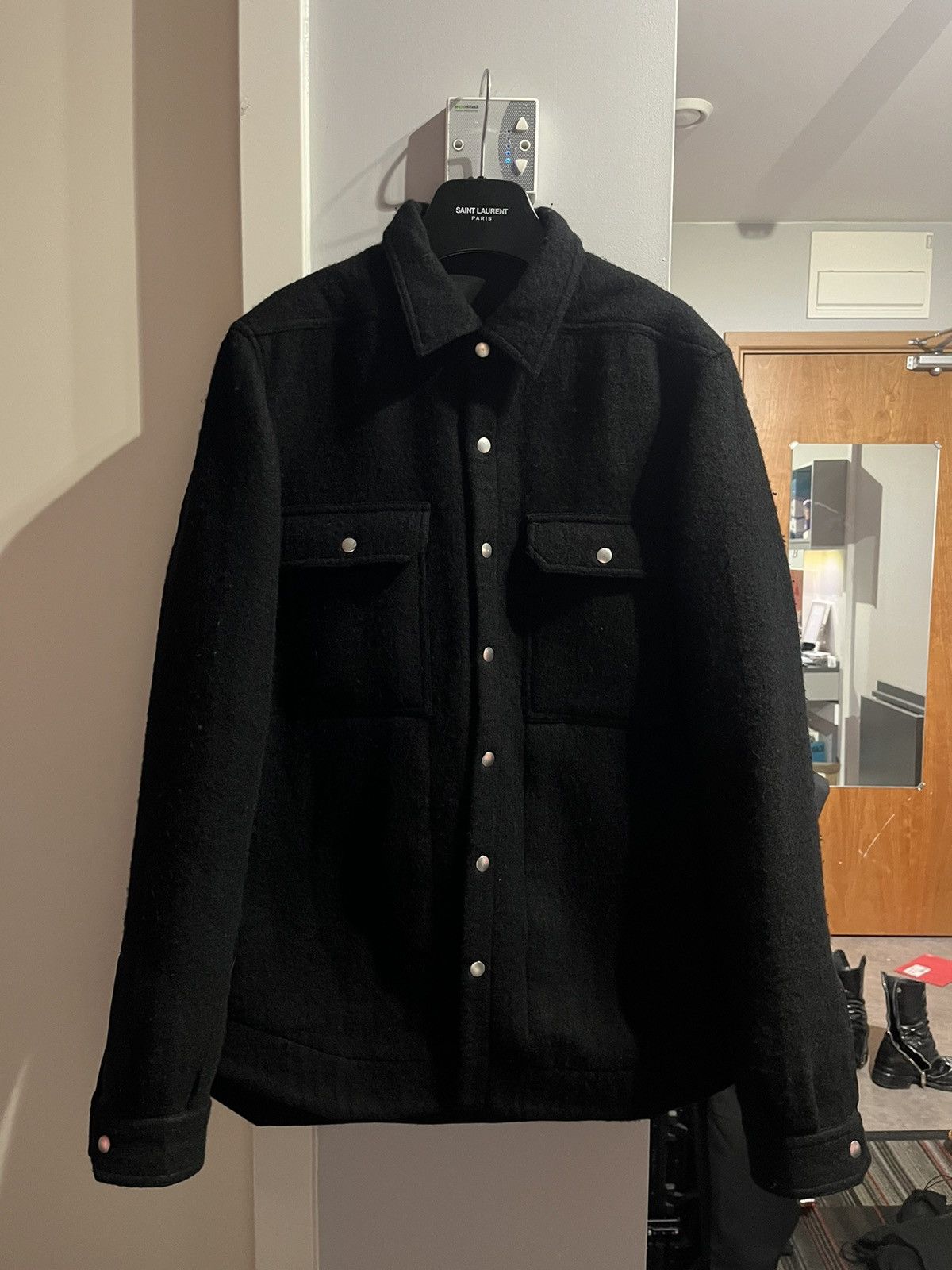 24SS ALICE STROBE size 54アリスストロボレザージャケット リックオウエンス 24SS ALICE STROBE SHIRT アリスストローブ レザー
