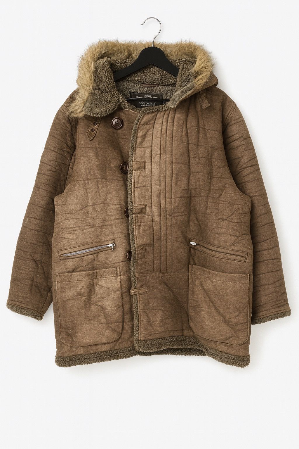 Japanese Brand Houston Type B-7 Shearling Faux Sheepskin Parka Fur Hood Size US M / EU 48-50 / 2 - 1 Thumbnail