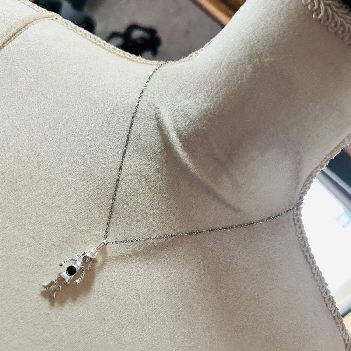 Handmade Handcrafted heavy silver cowgirl pendant on chain necklace Size ONE SIZE - 1 Thumbnail