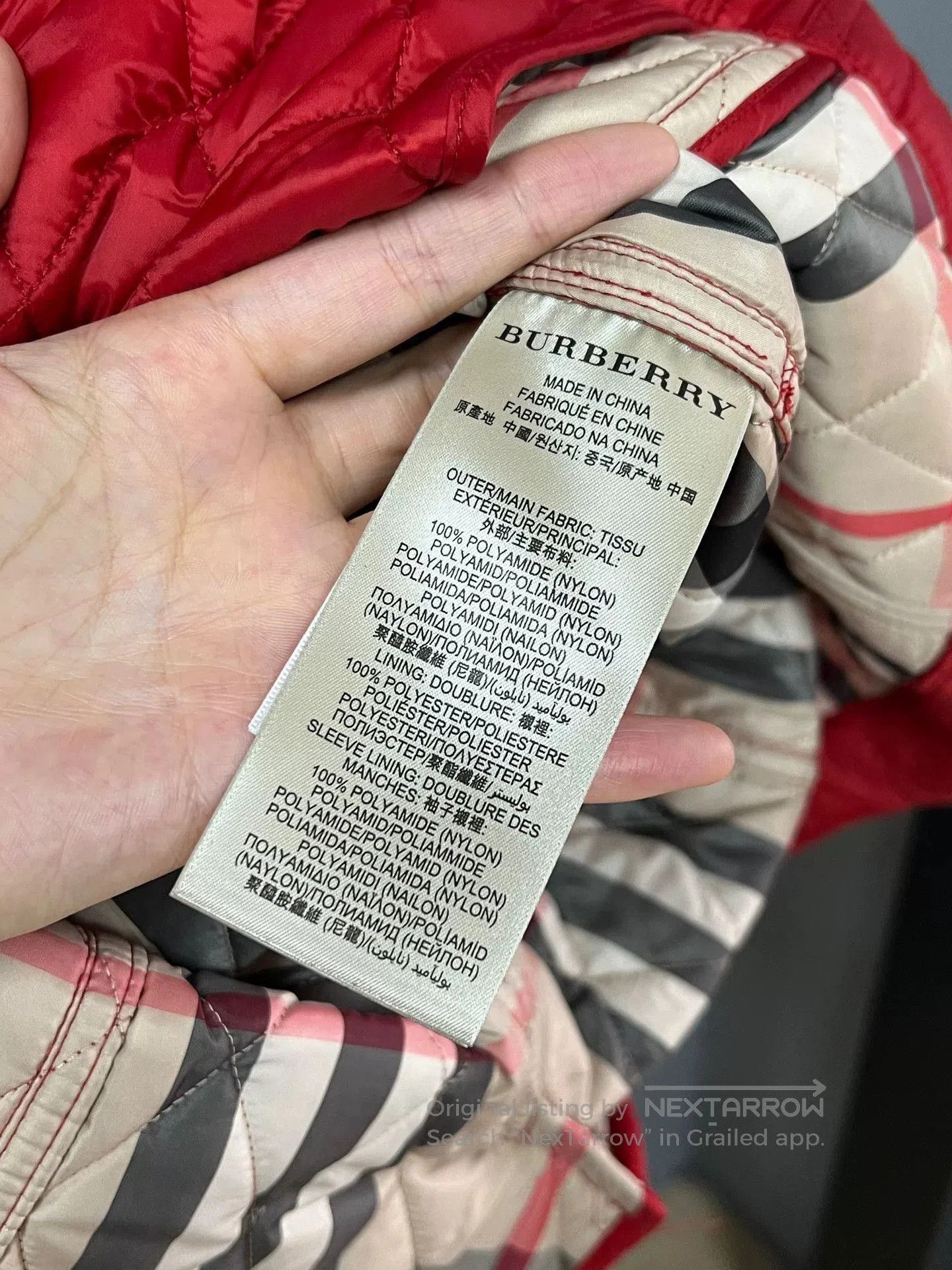 Burberry red cotton coat by Burberry. Size US L / EU 52-54 / 3 - 3 Thumbnail