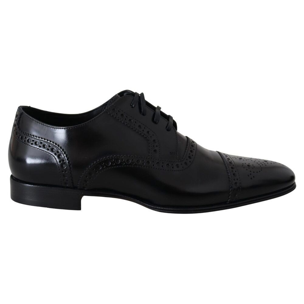 Dolce & Gabbana Dolce & Gabbana Elegant Black Leather Formal Derby Shoes Size US 6 / EU 39 - 1 Thumbnail