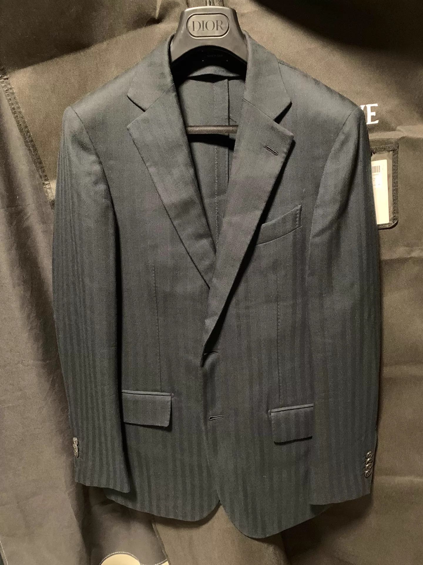 Ermenegildo Zegna Zegna Couture xxx Handmade Cashmere Navy Pinstripe Blazer Size 48S - 2 Thumbnail
