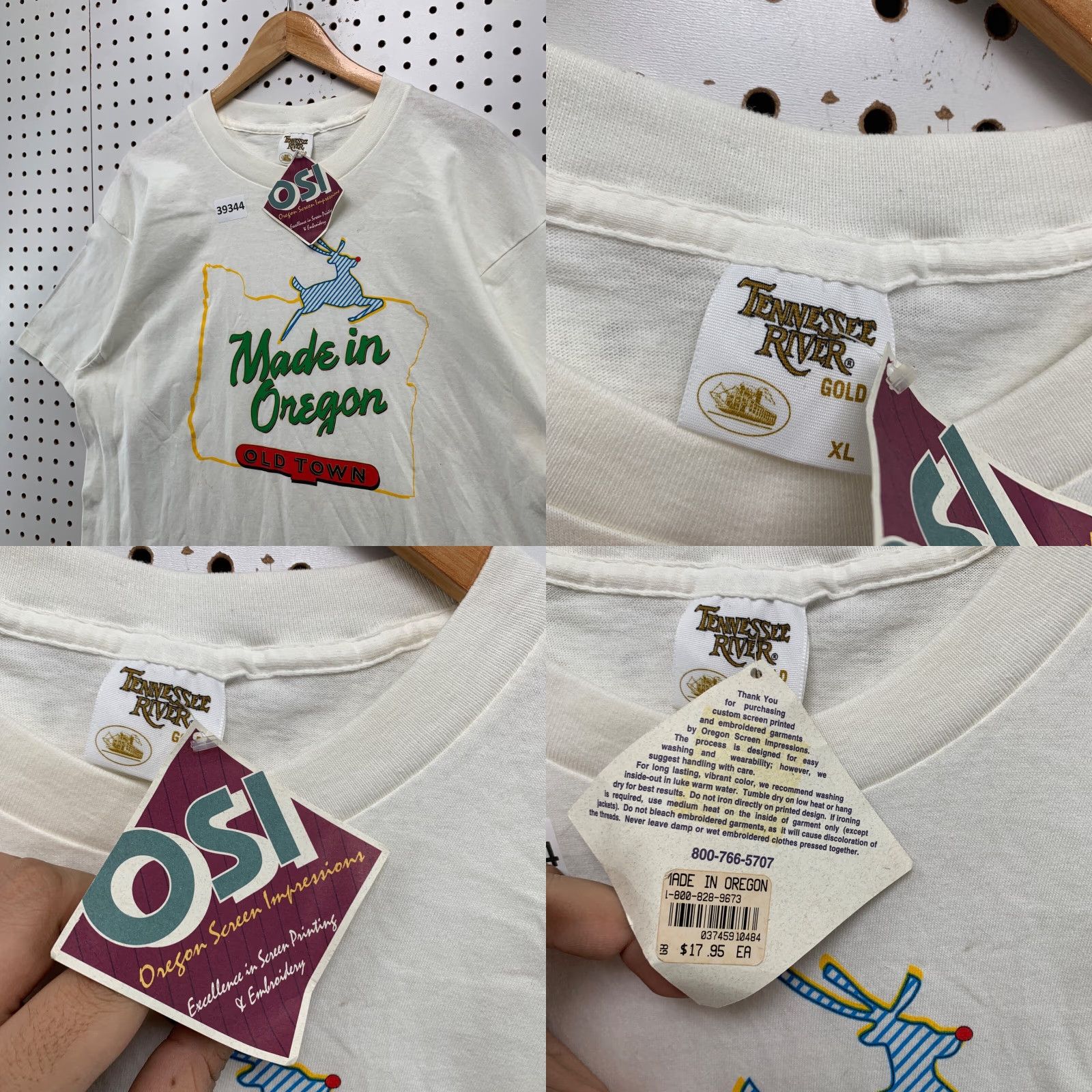 Vintage Vintage 90s Oregon Old Town T-Shirt Men XL White Graphic Print Made in USA Size US XL / EU 56 / 4 - 8 Thumbnail